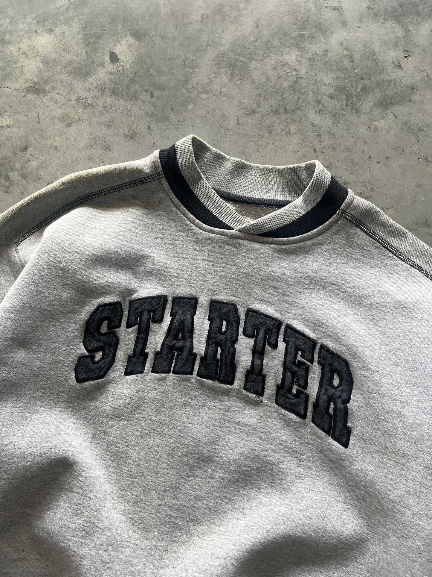 Vintage Grey Starter Spellout Crew - M