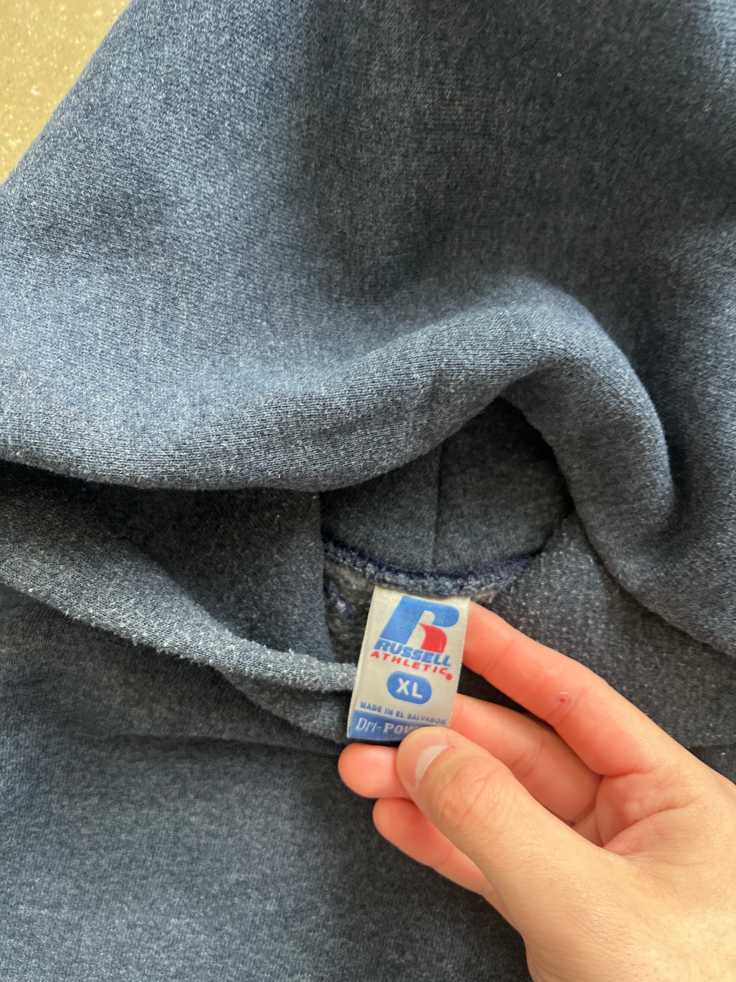 Vintage Blue Russell Hoodie - L