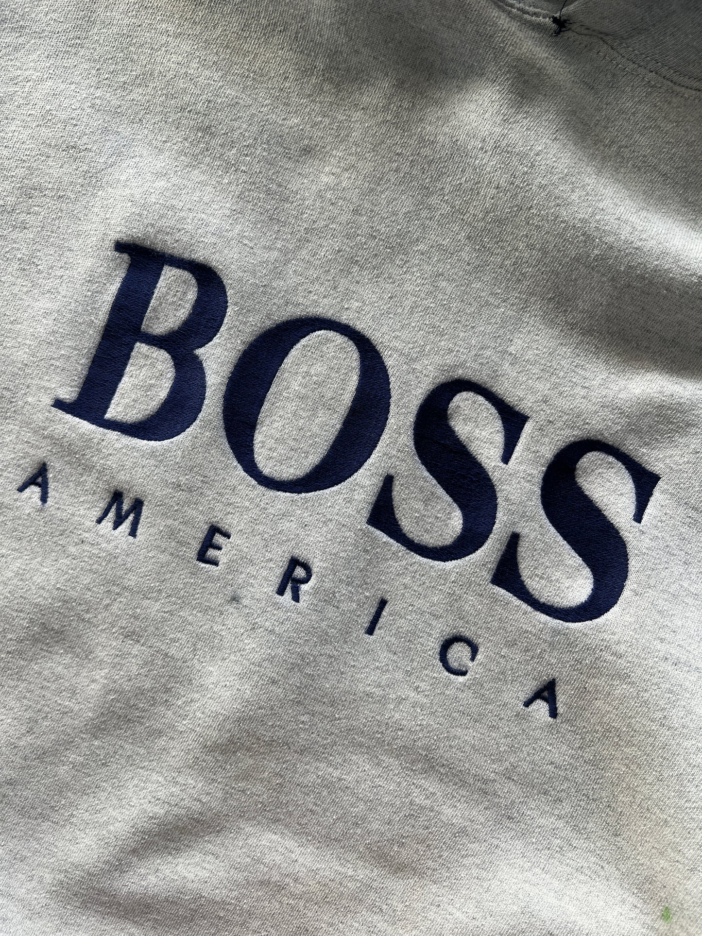 Vintage White Boss Spellout Hoodie - M