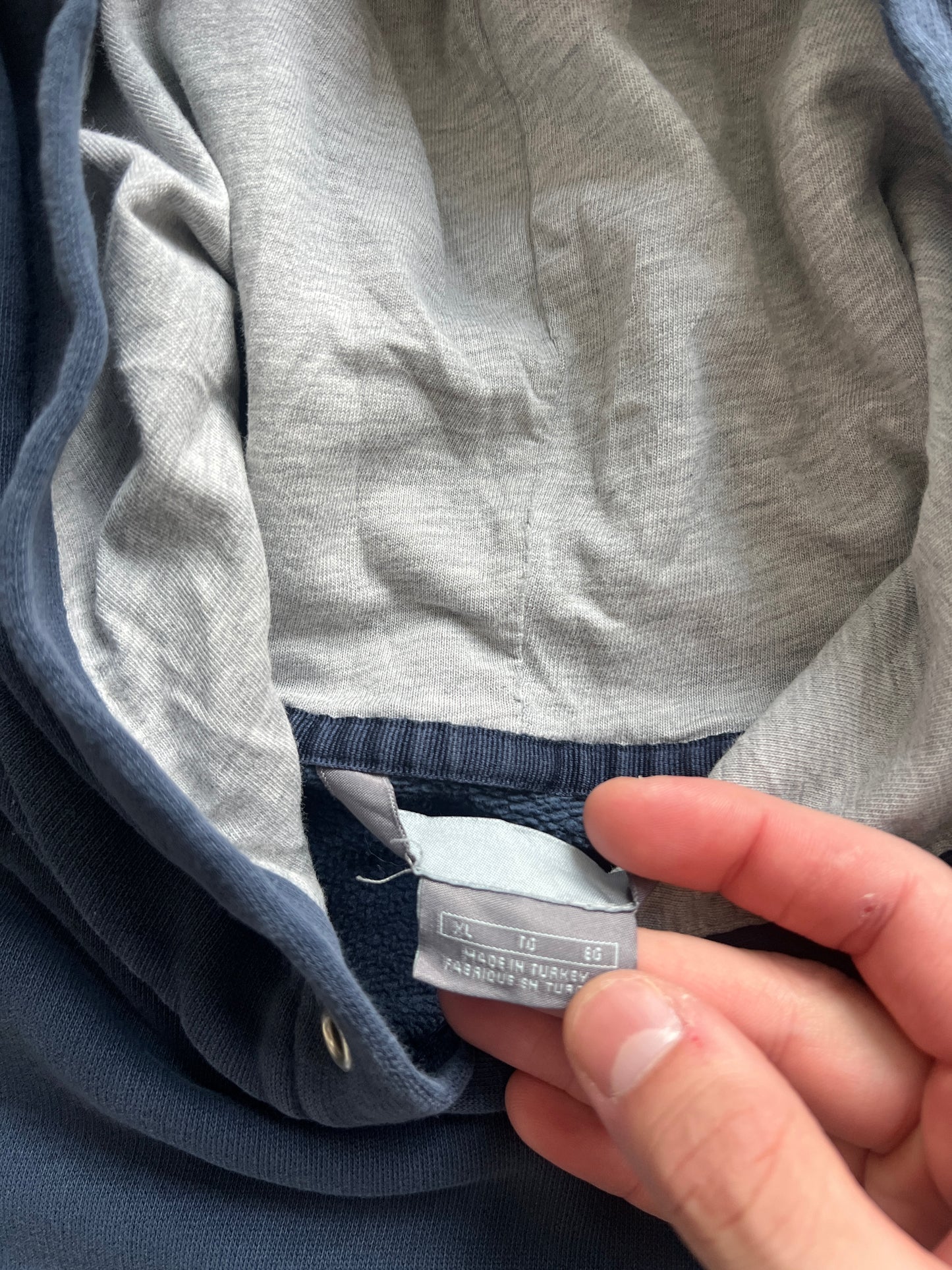 Vintage Blue Nike Spellout Hoodie - XL