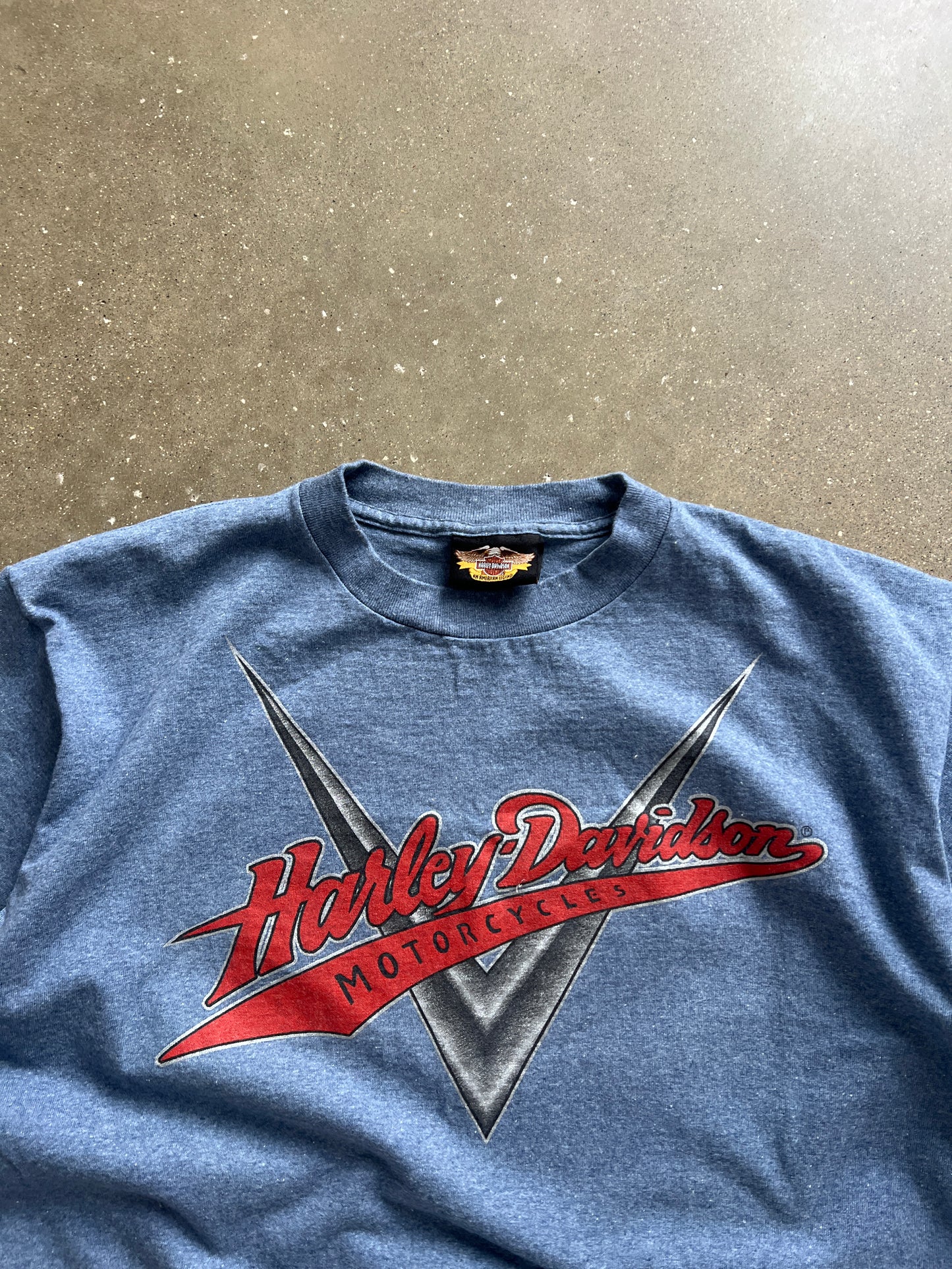 Vintage Blue Harley Davidson Shirt - L