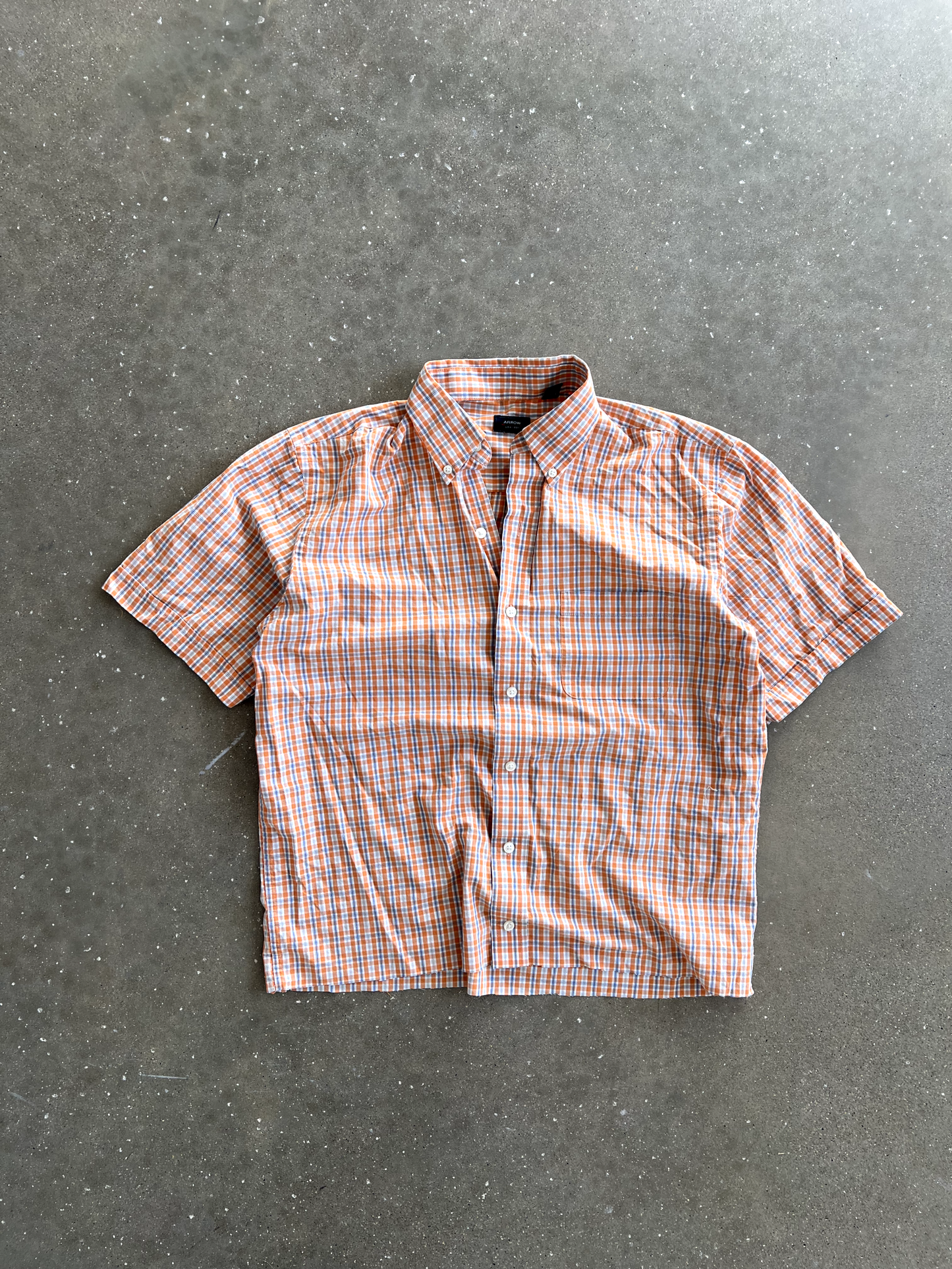 Vintage Orange Striped Button Up - M