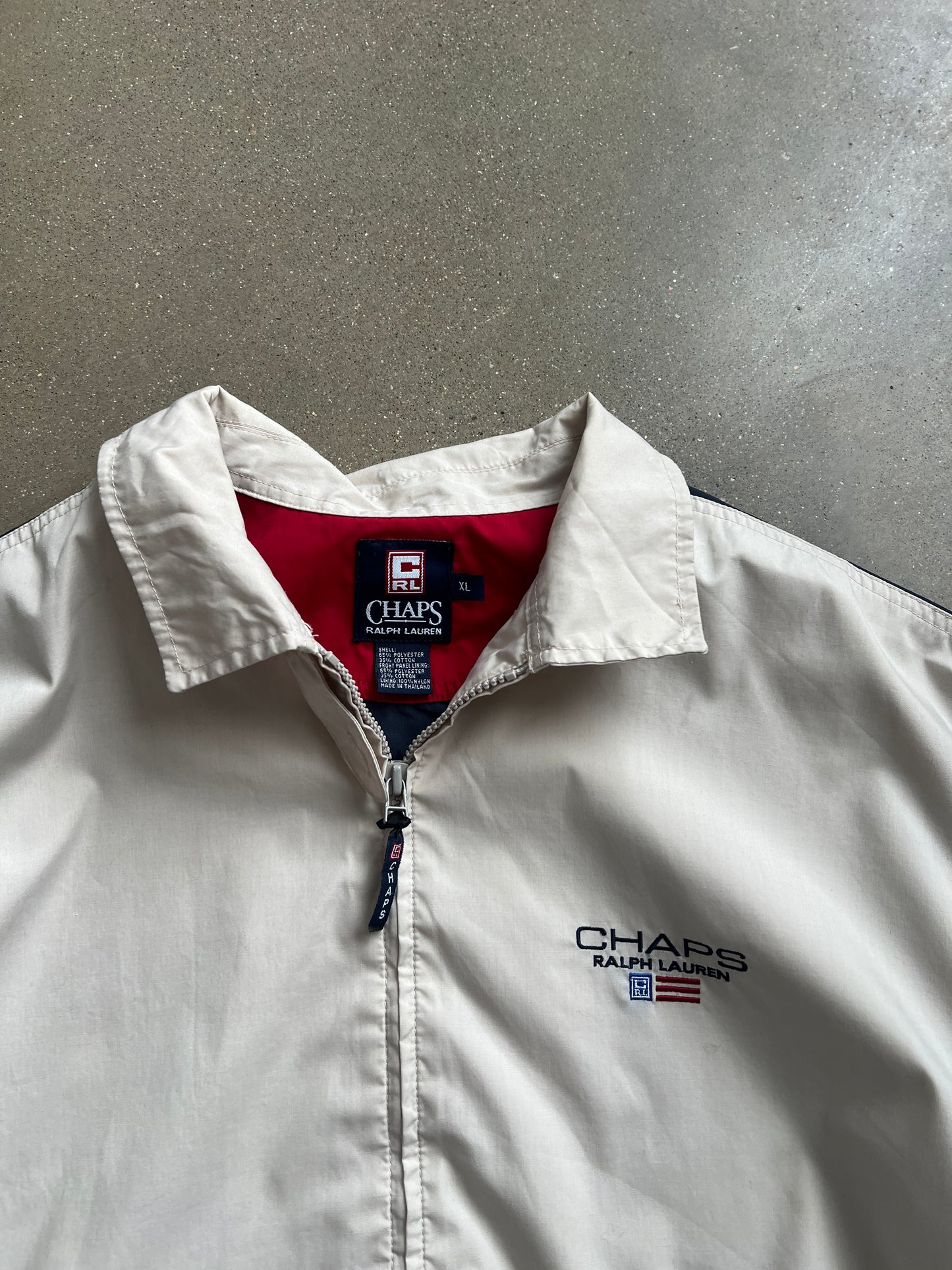 Vintage Cream Chaps Bomber Jacket - XL