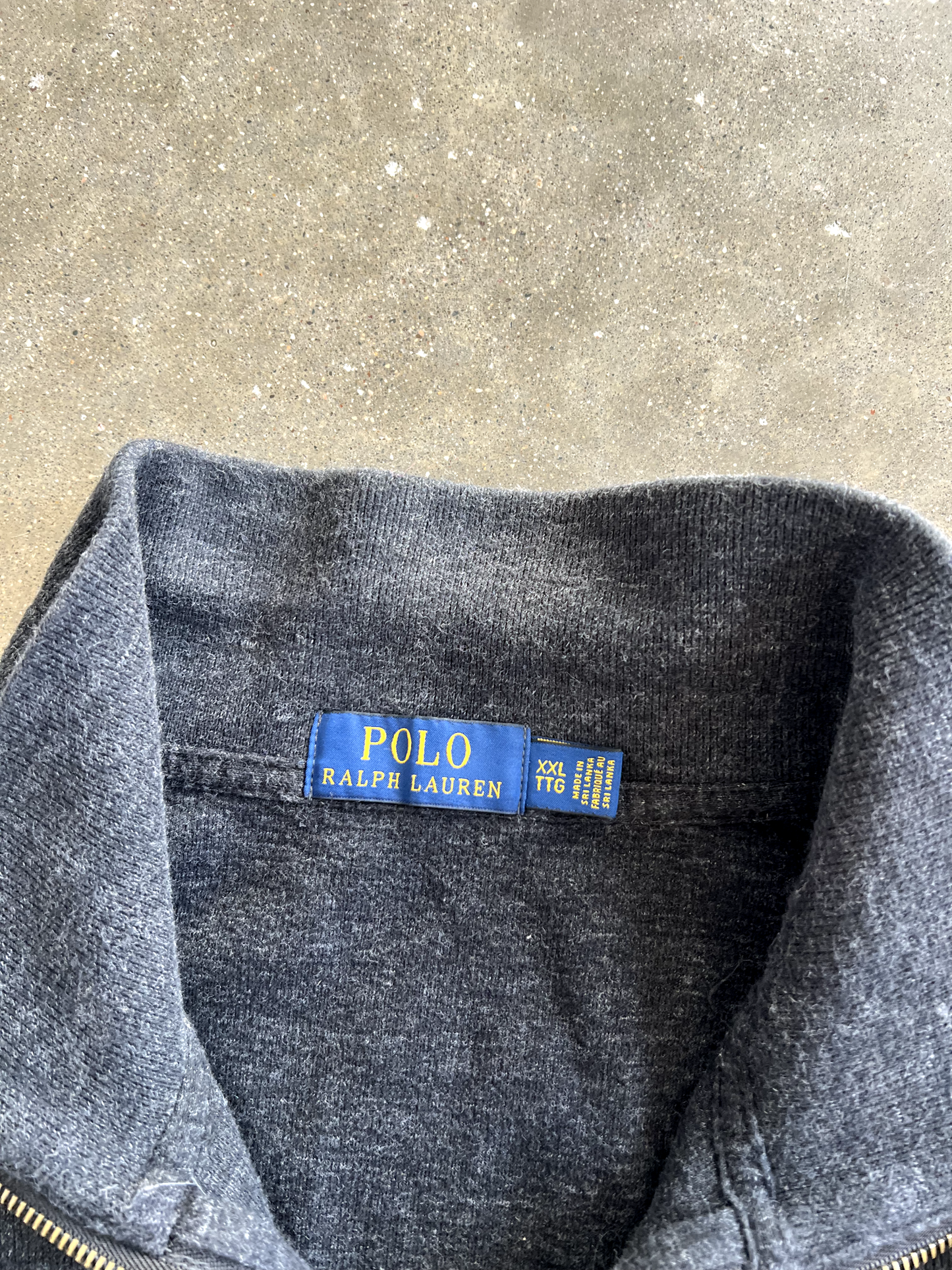 Vintage Black Polo Quarter Zip - XXL