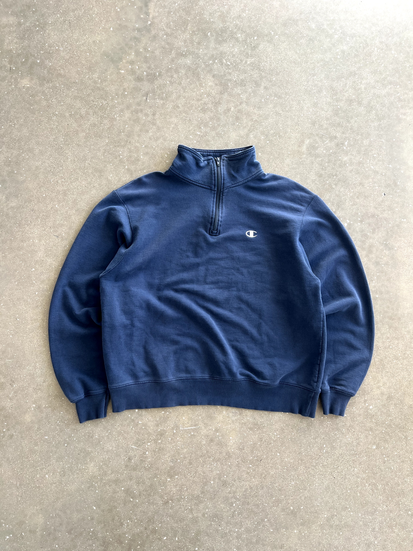 Vintage Navy Blue Champion Quarter Zip - M