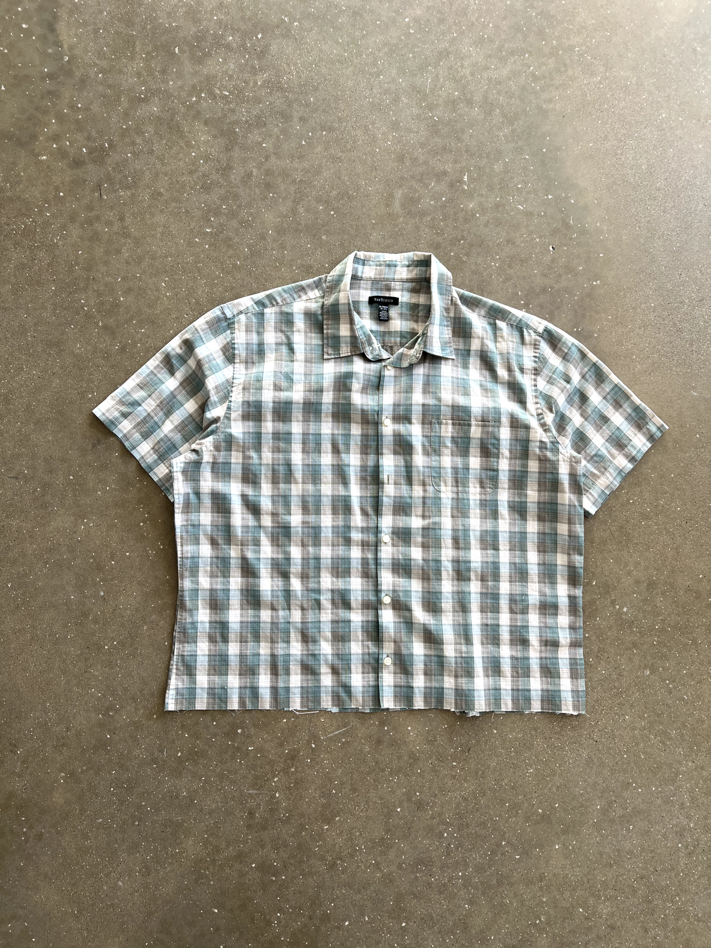 Vintage White Striped Button Up - XL