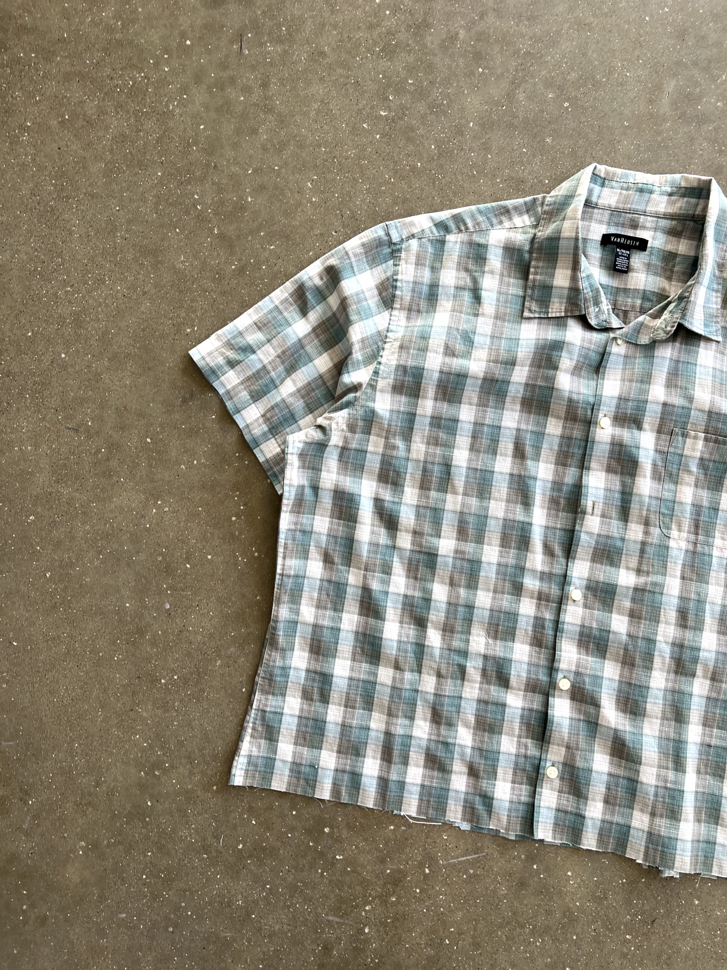 Vintage White Striped Button Up - XL