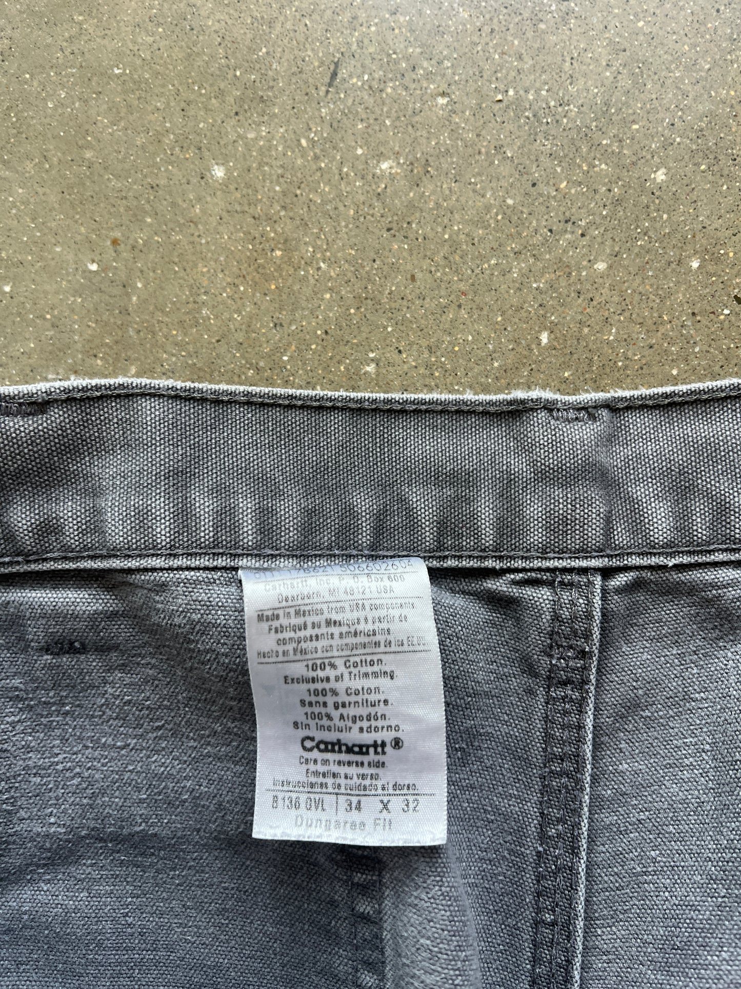 Vintage Gravel Grey Carhartt Double Knee Pants - 34