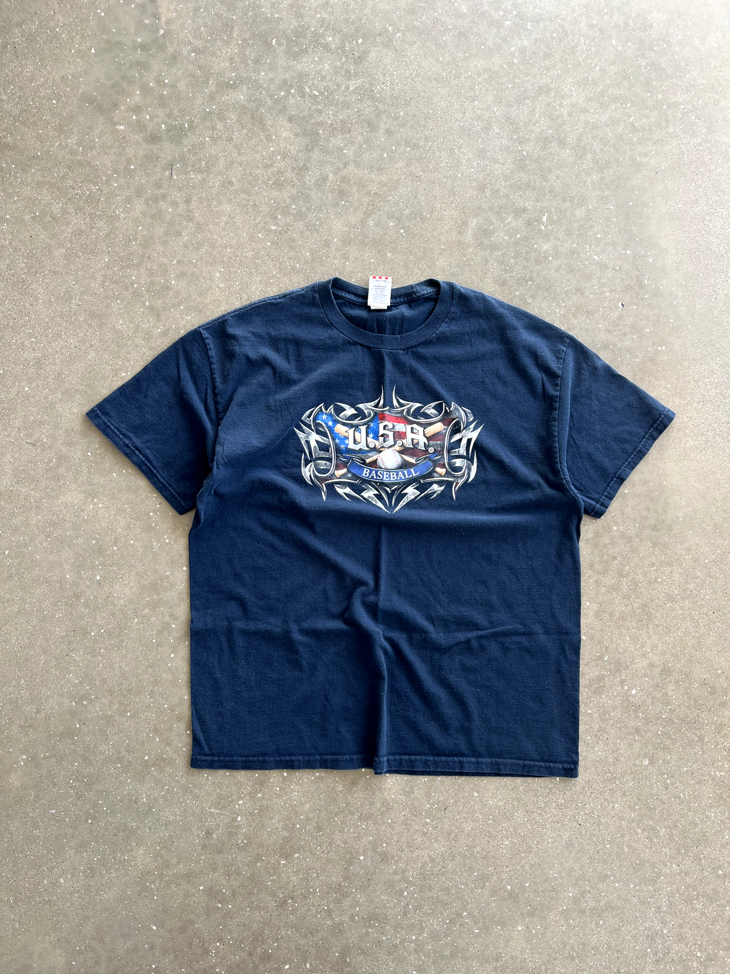 Vintage Navy Blue Baseball Graphic - XL