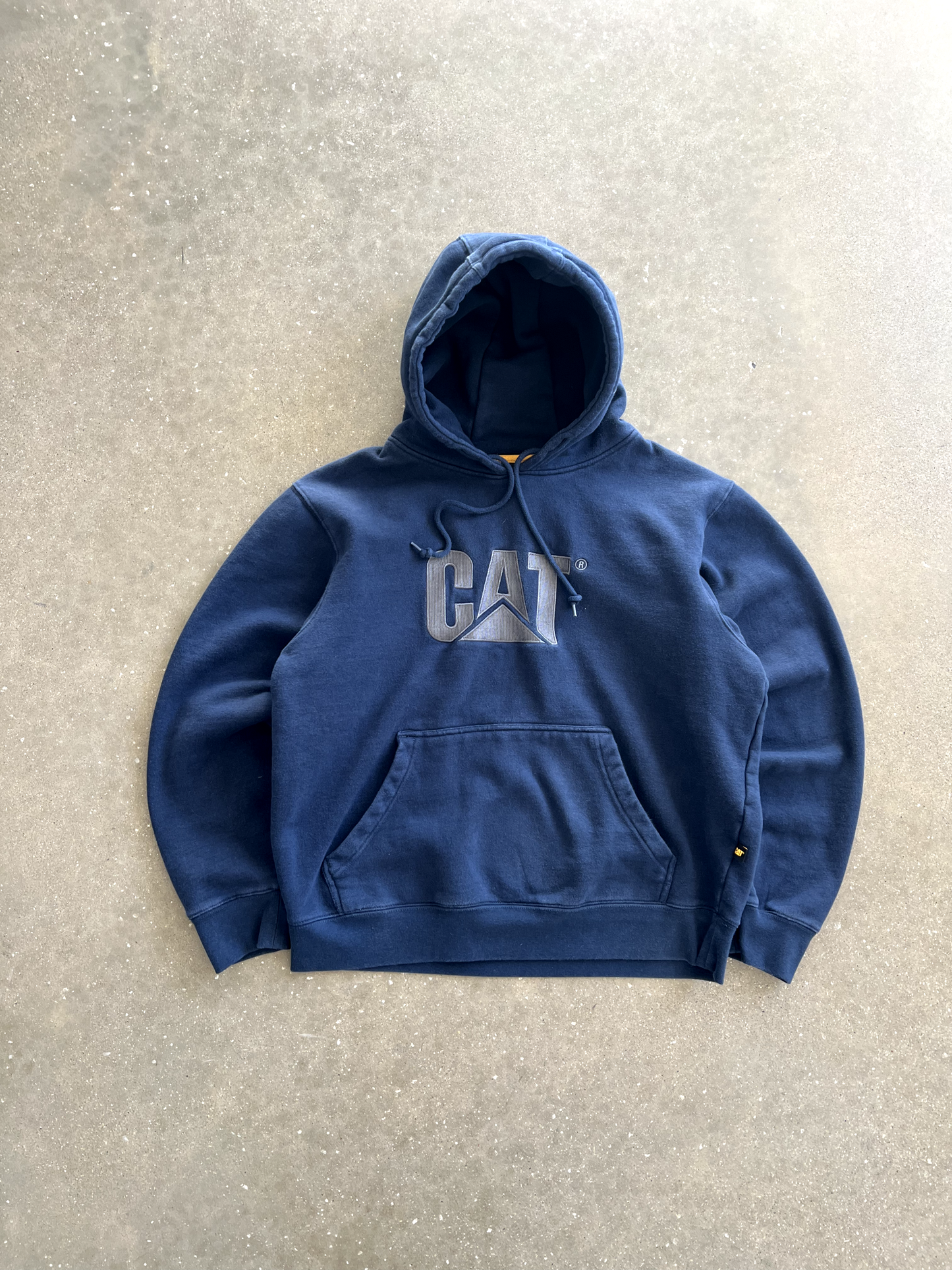 Vintage Navy Blue CAT Hoodie - L
