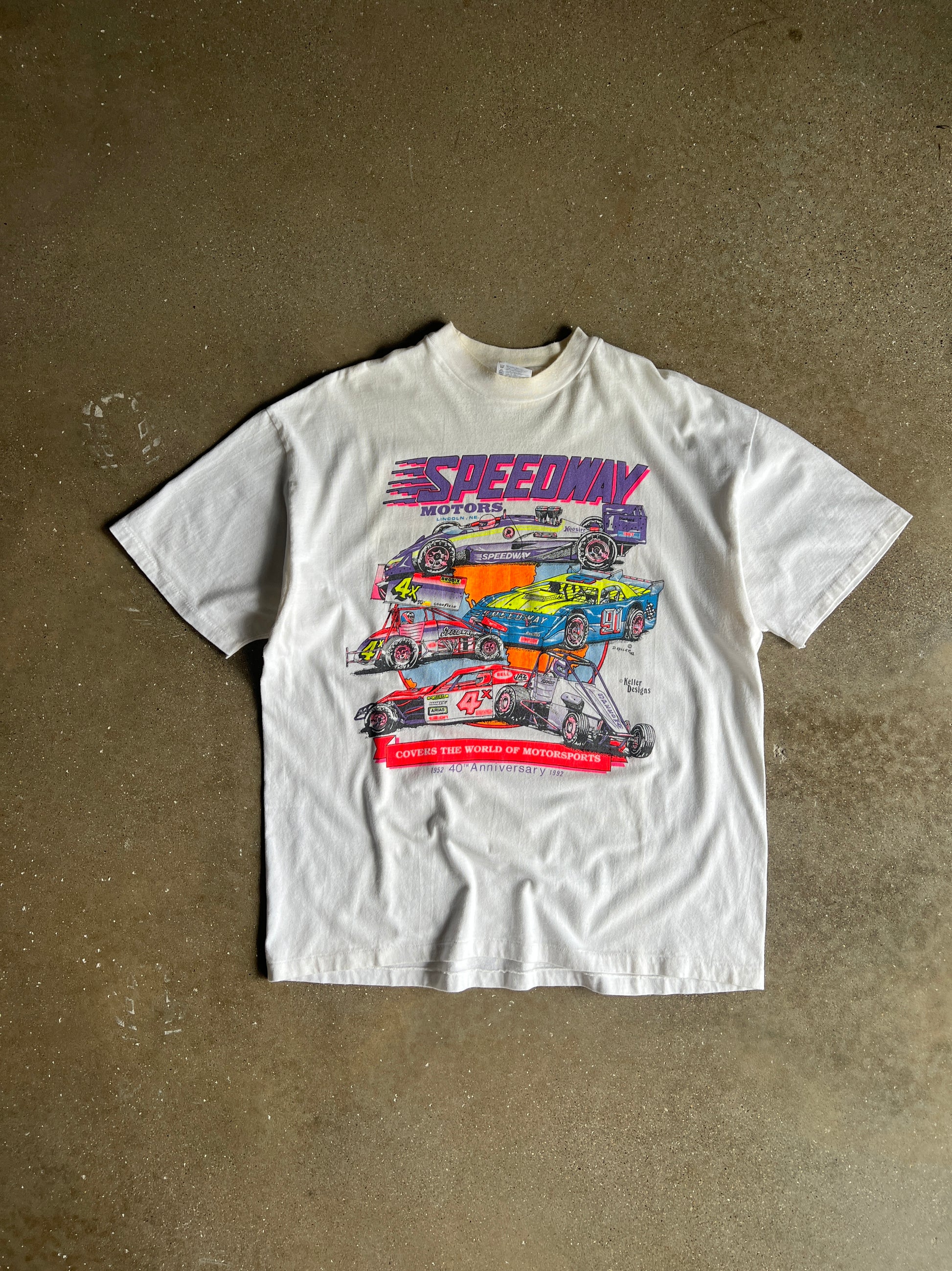 Vintage Speedway Motors Car Shirt - XL