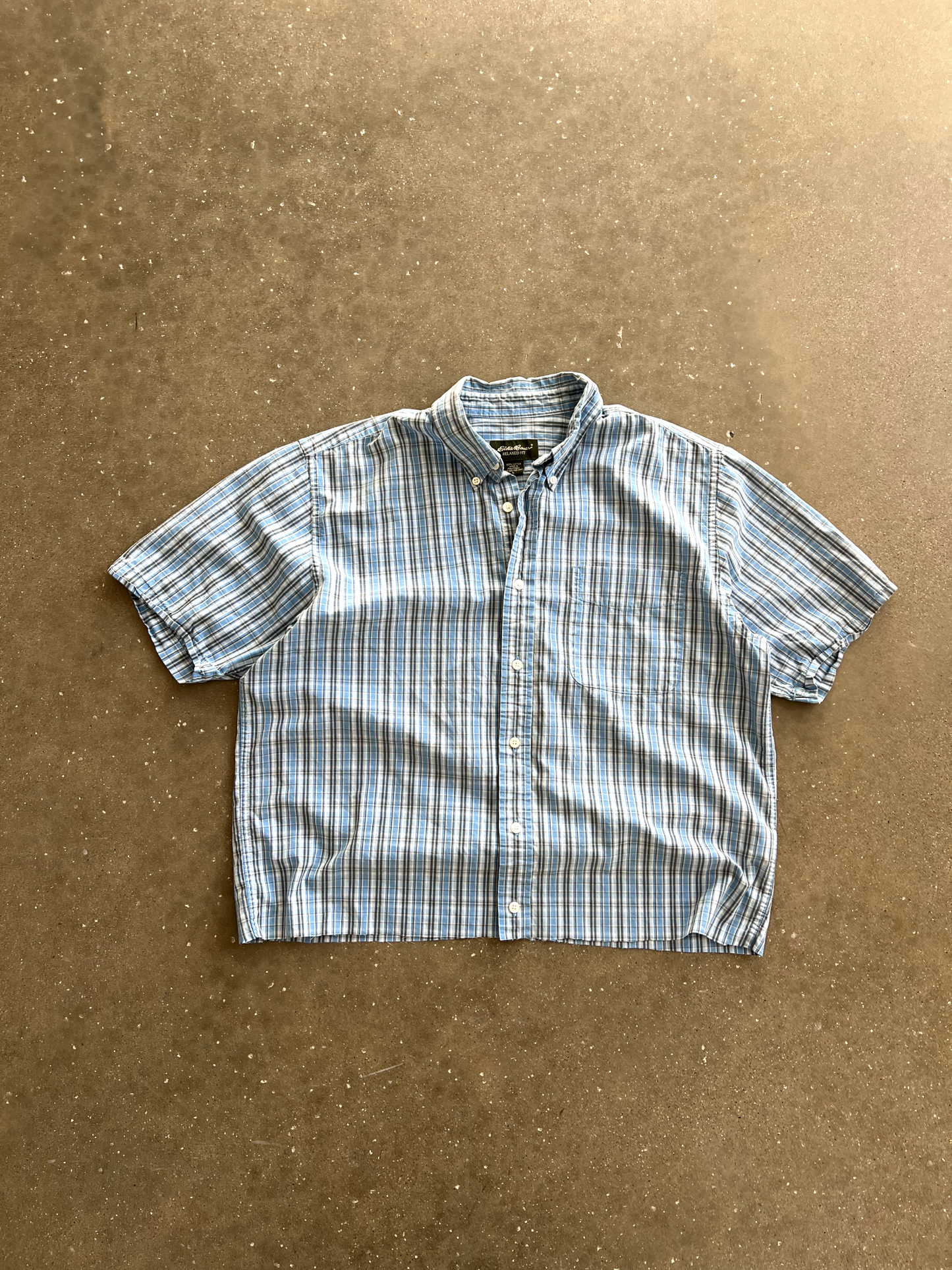 Vintage Blue Striped Button Up - L