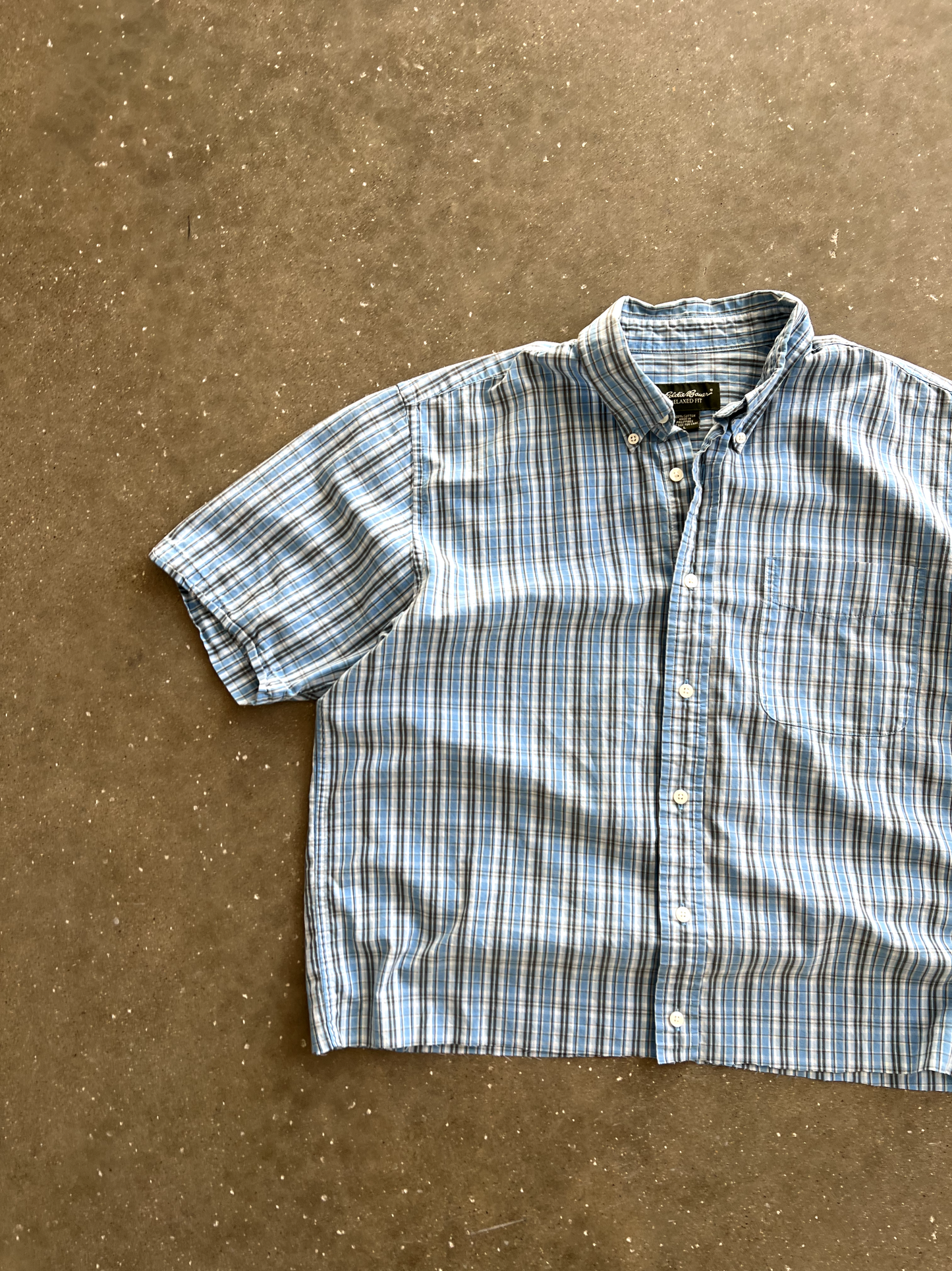 Vintage Blue Striped Button Up - L