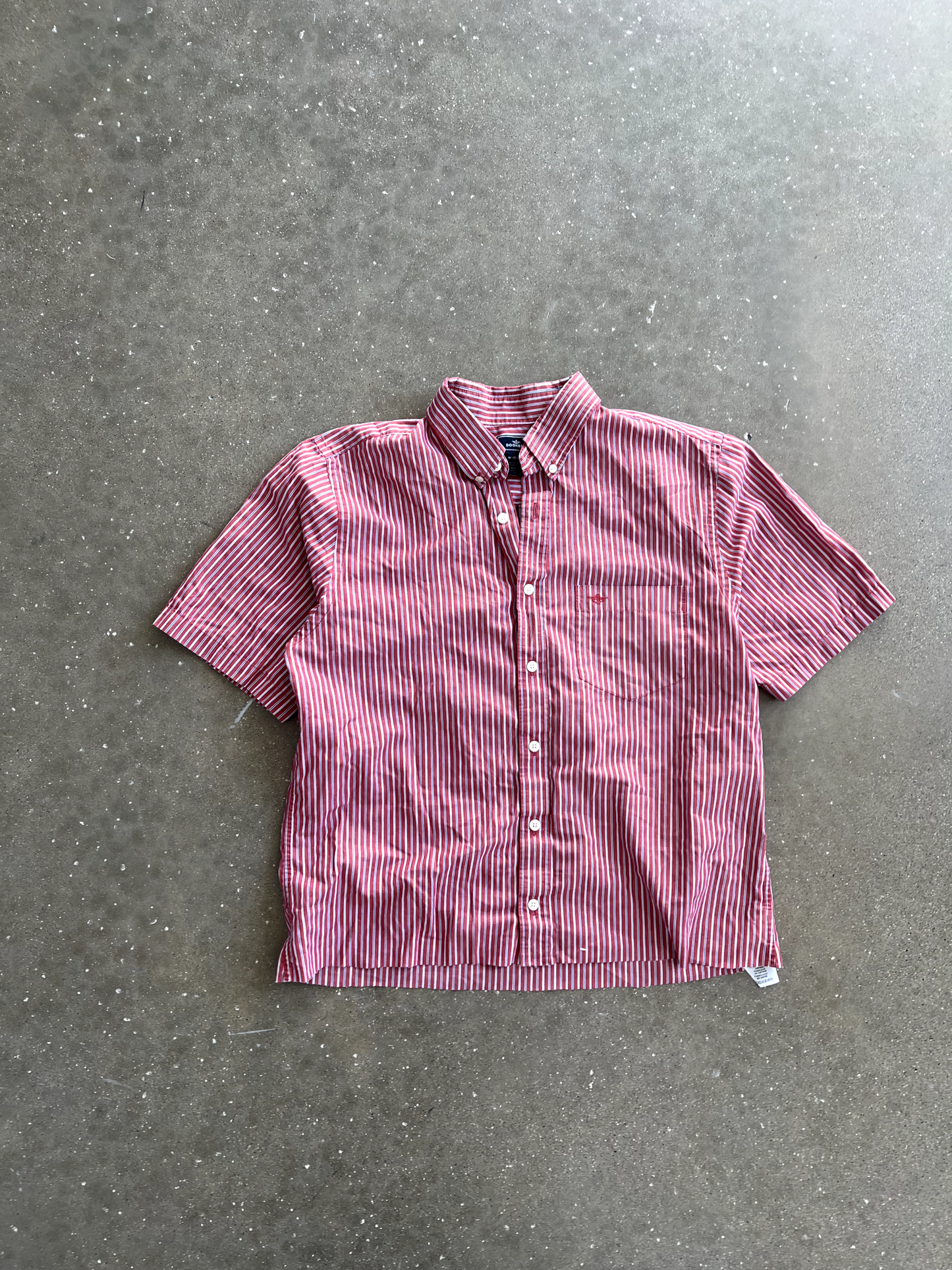 Vintage Red Striped Button Up - M