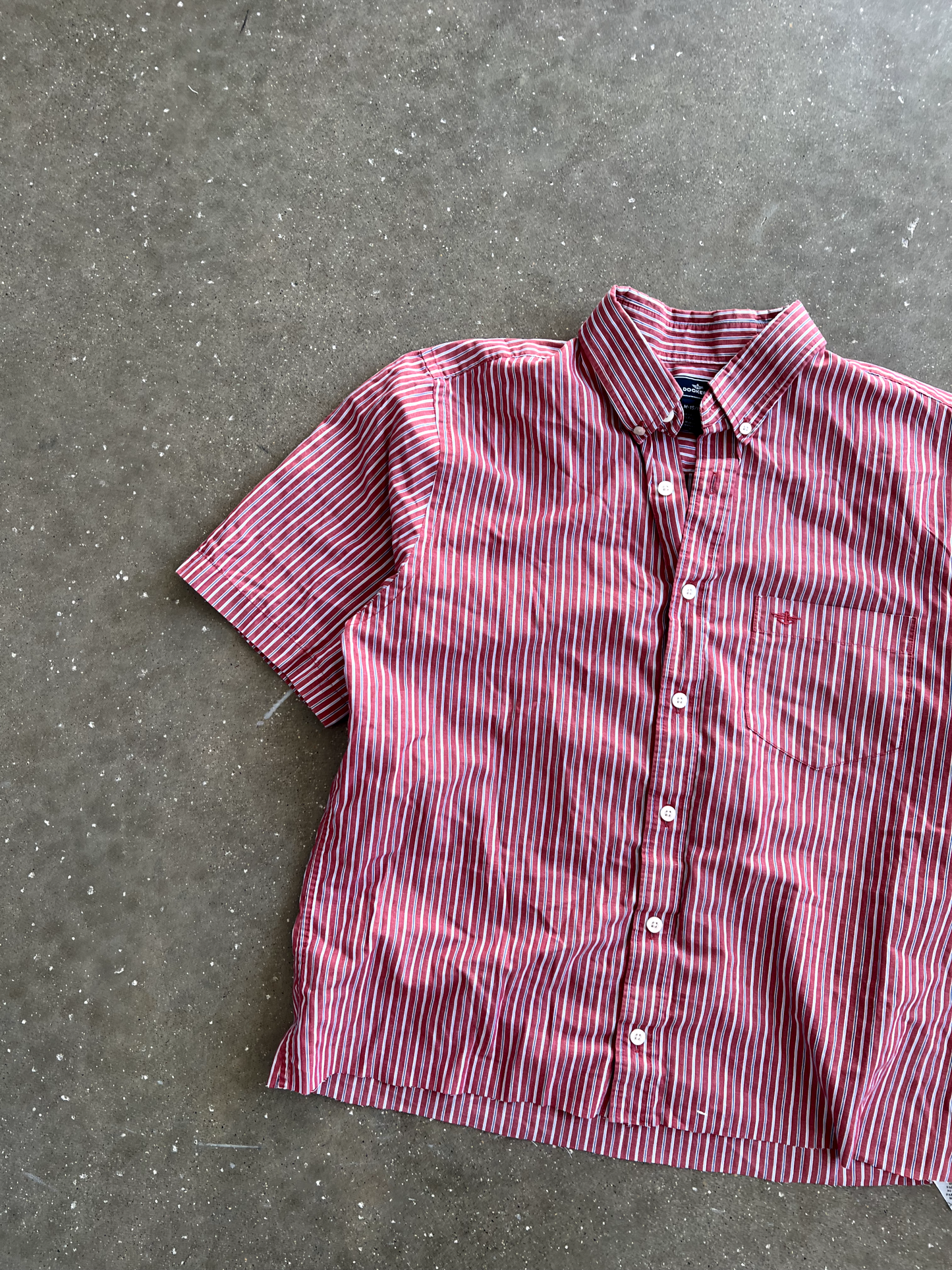 Vintage Red Striped Button Up - M