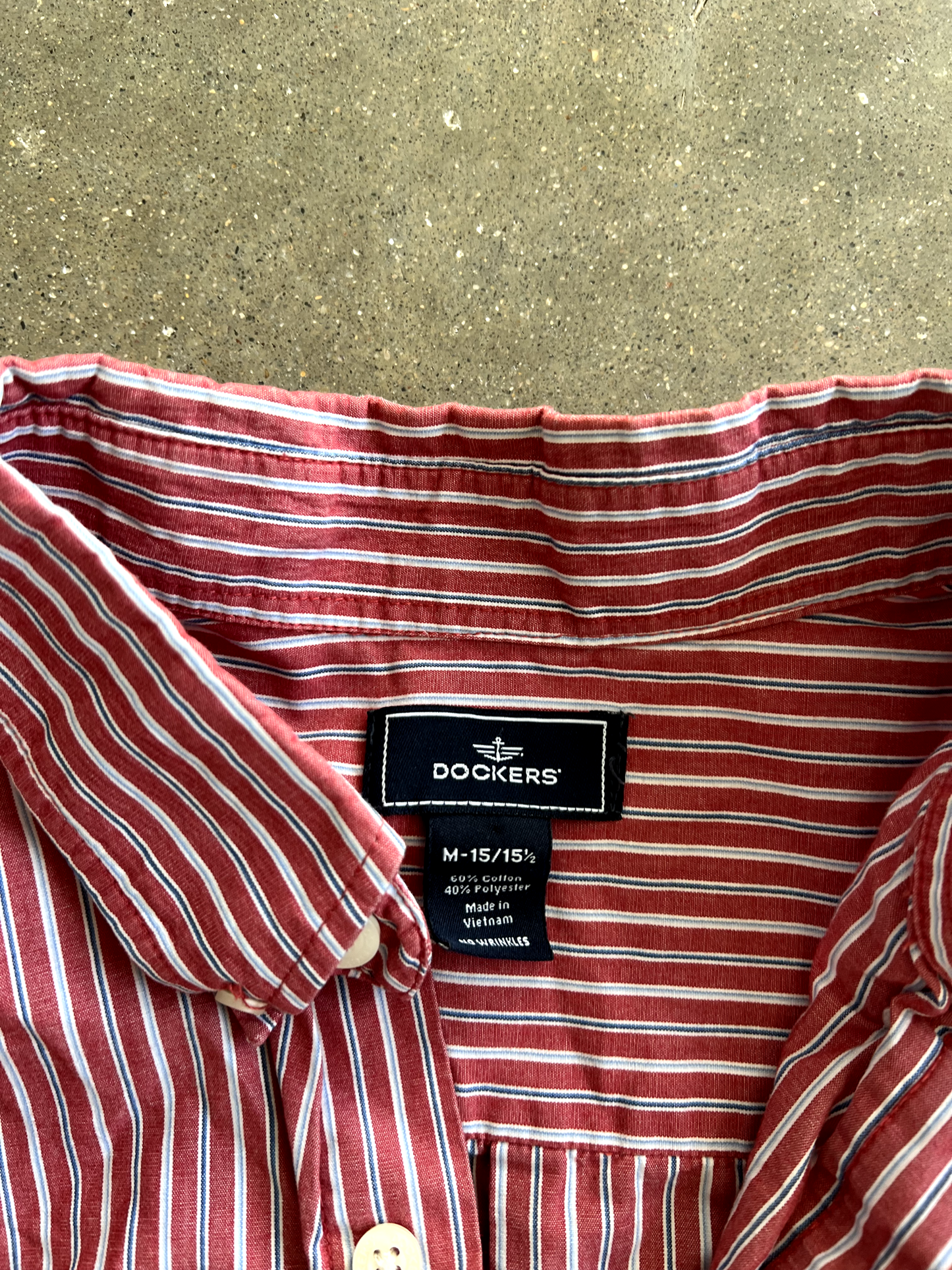 Vintage Red Striped Button Up - M