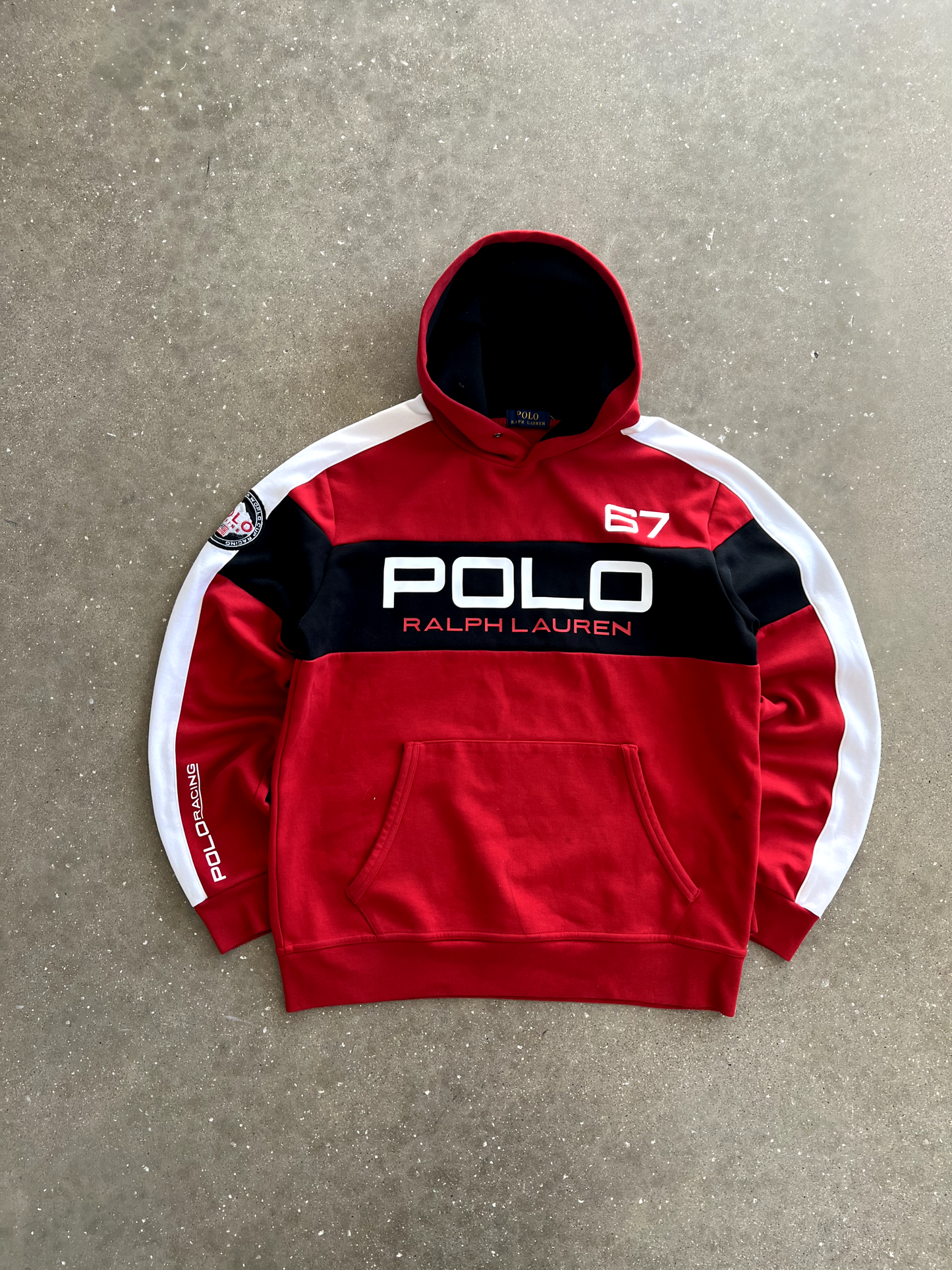 Vintage Polo Spellout Hoodie - L