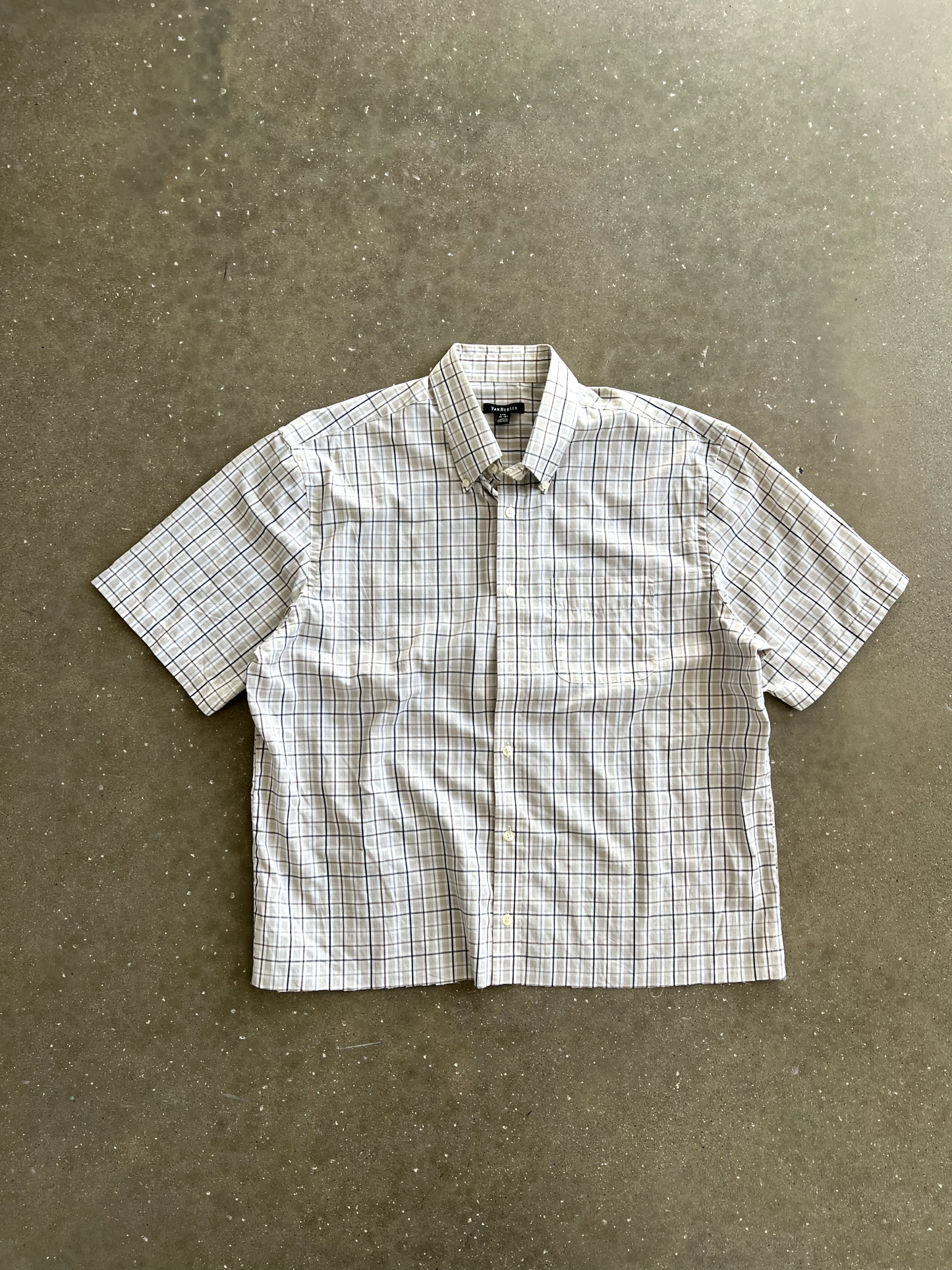 Vintage White Striped Button Up - L