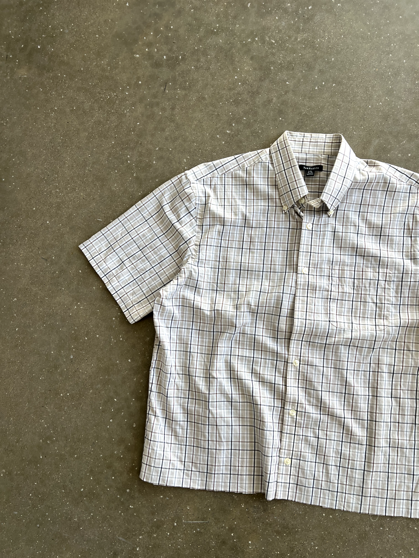 Vintage White Striped Button Up - L