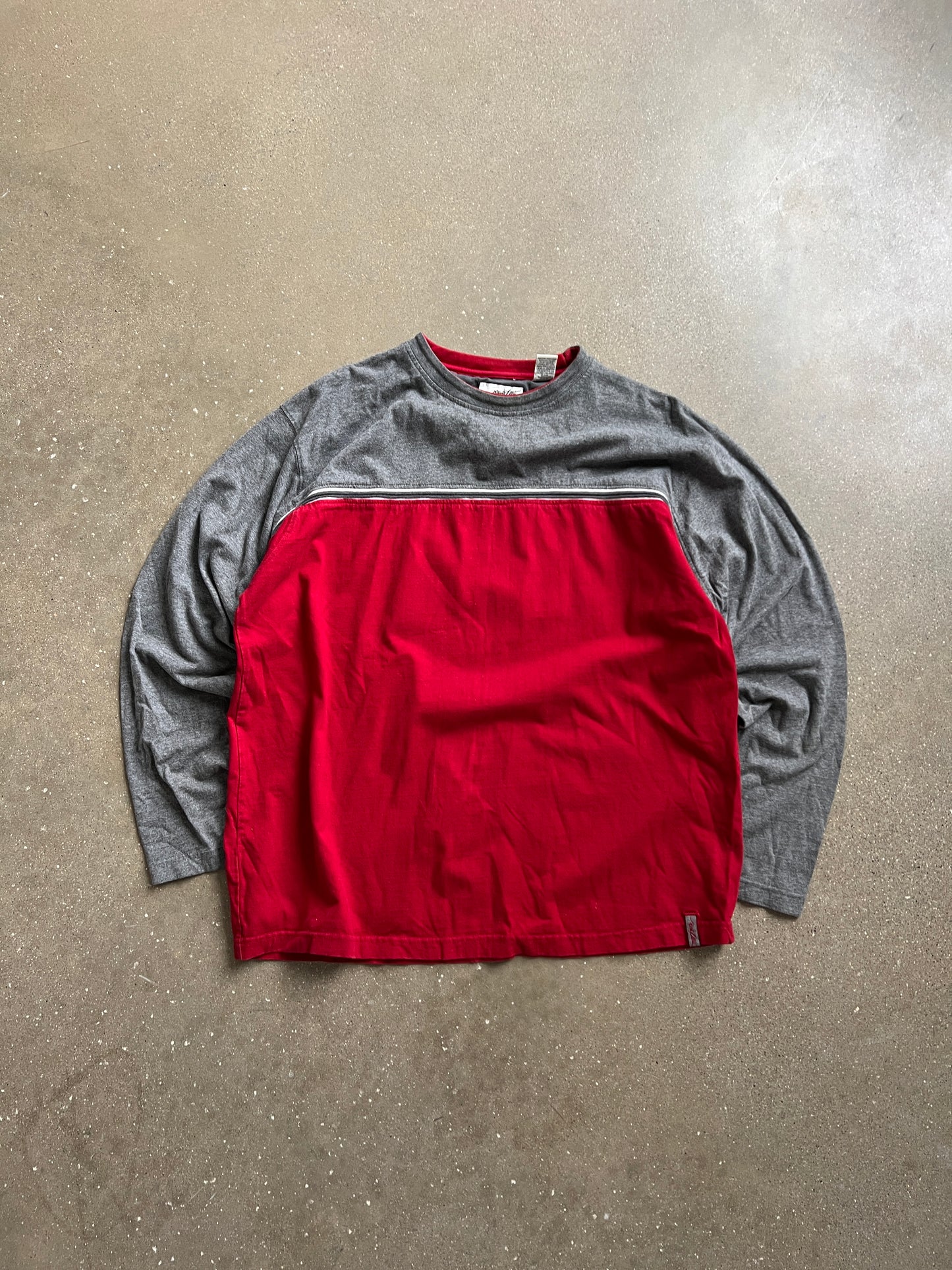 Vintage Gravel Grey Red Stripped Shirt - L