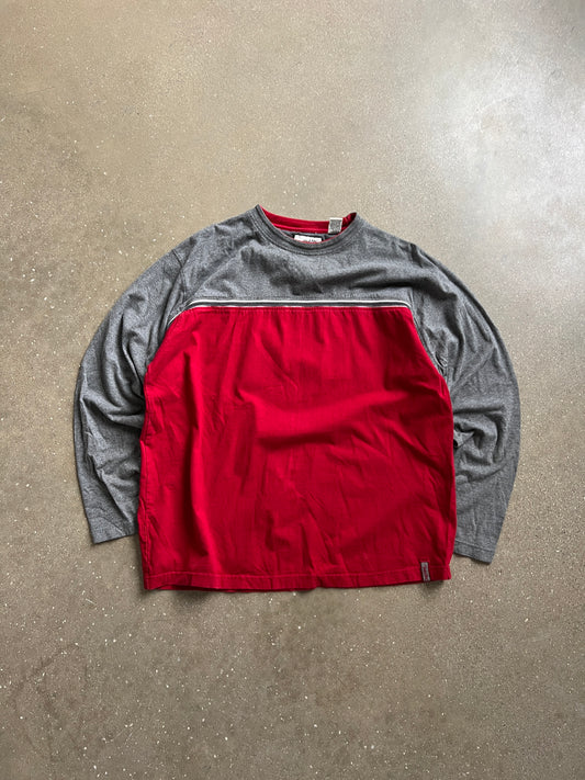 Vintage Gravel Grey Red Stripped Shirt - L