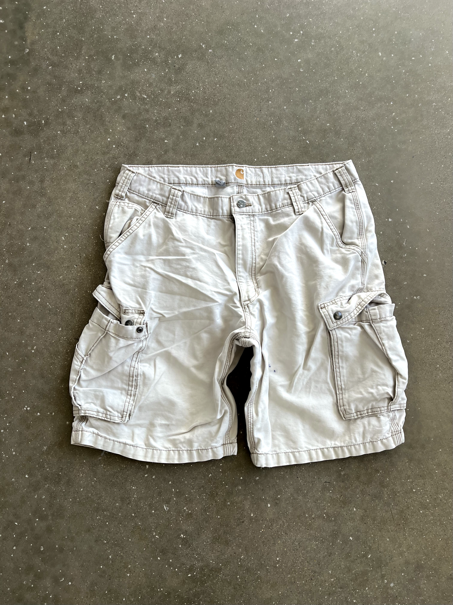 Vintage White Cargo Carhartt Shorts - 38