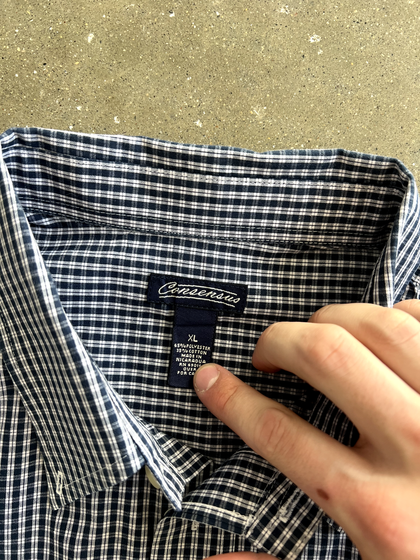 Vintage Black Striped Button Up - XL