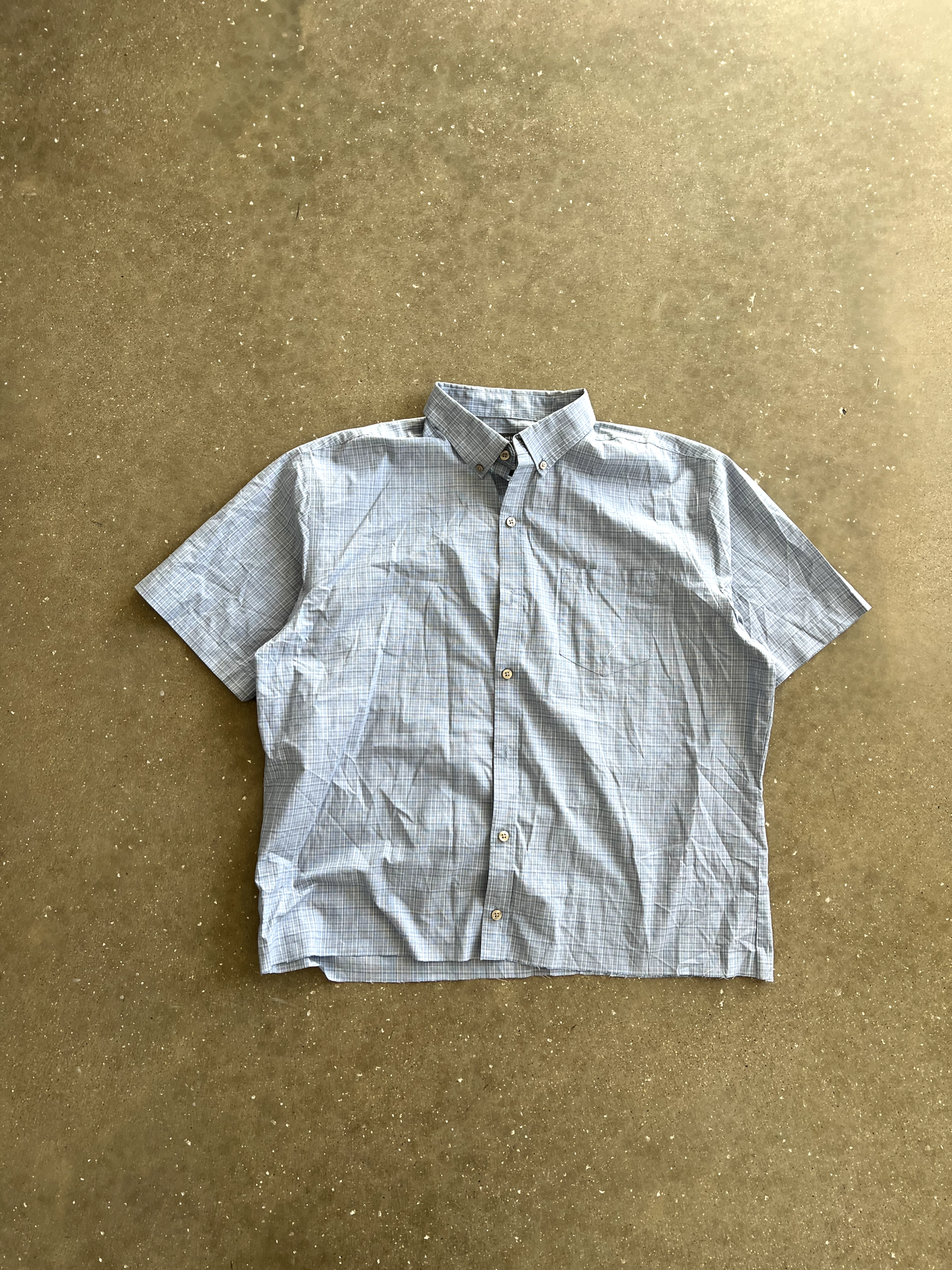 Vintage Blue Striped Button Up - L