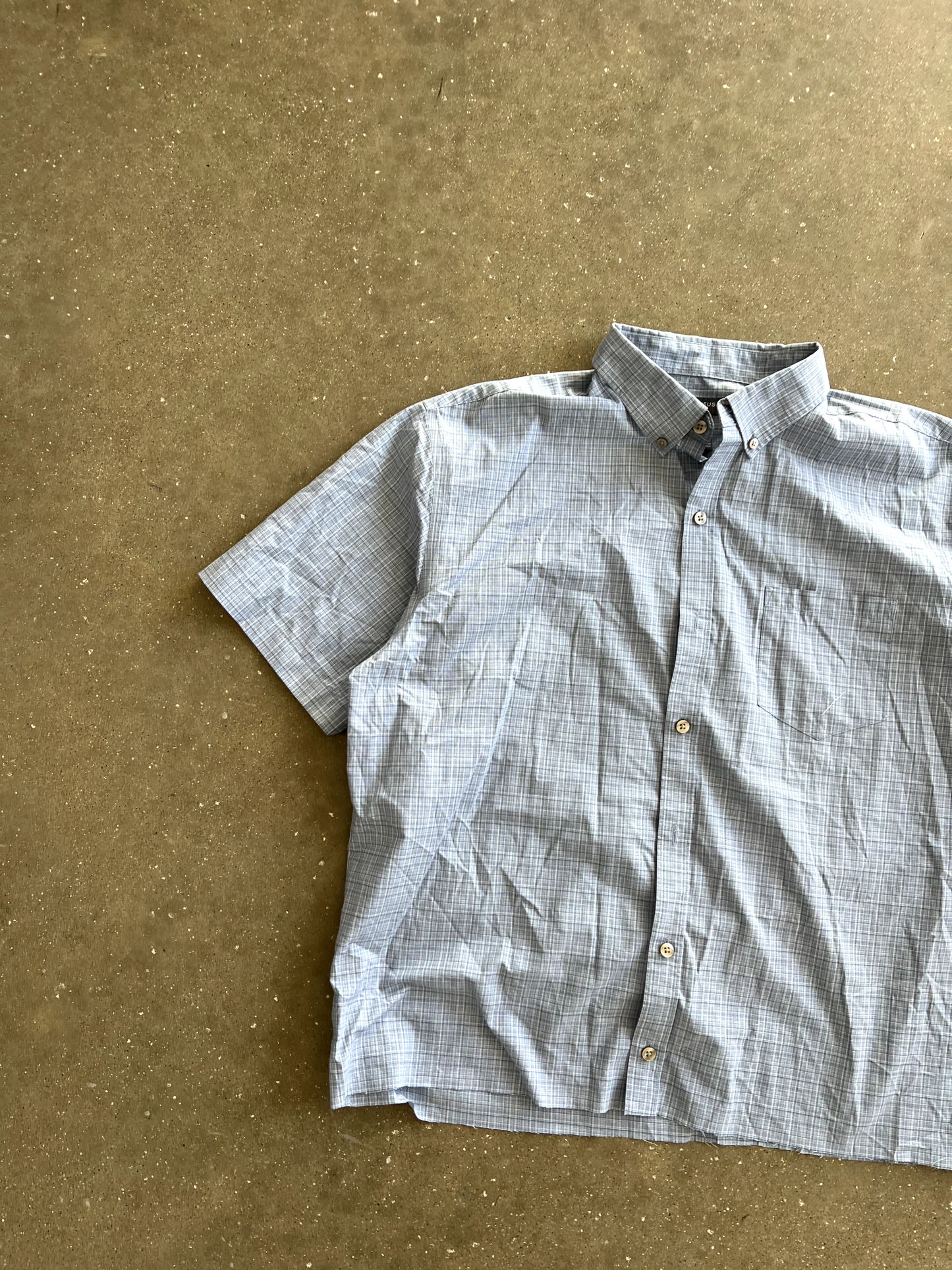 Vintage Blue Striped Button Up - L