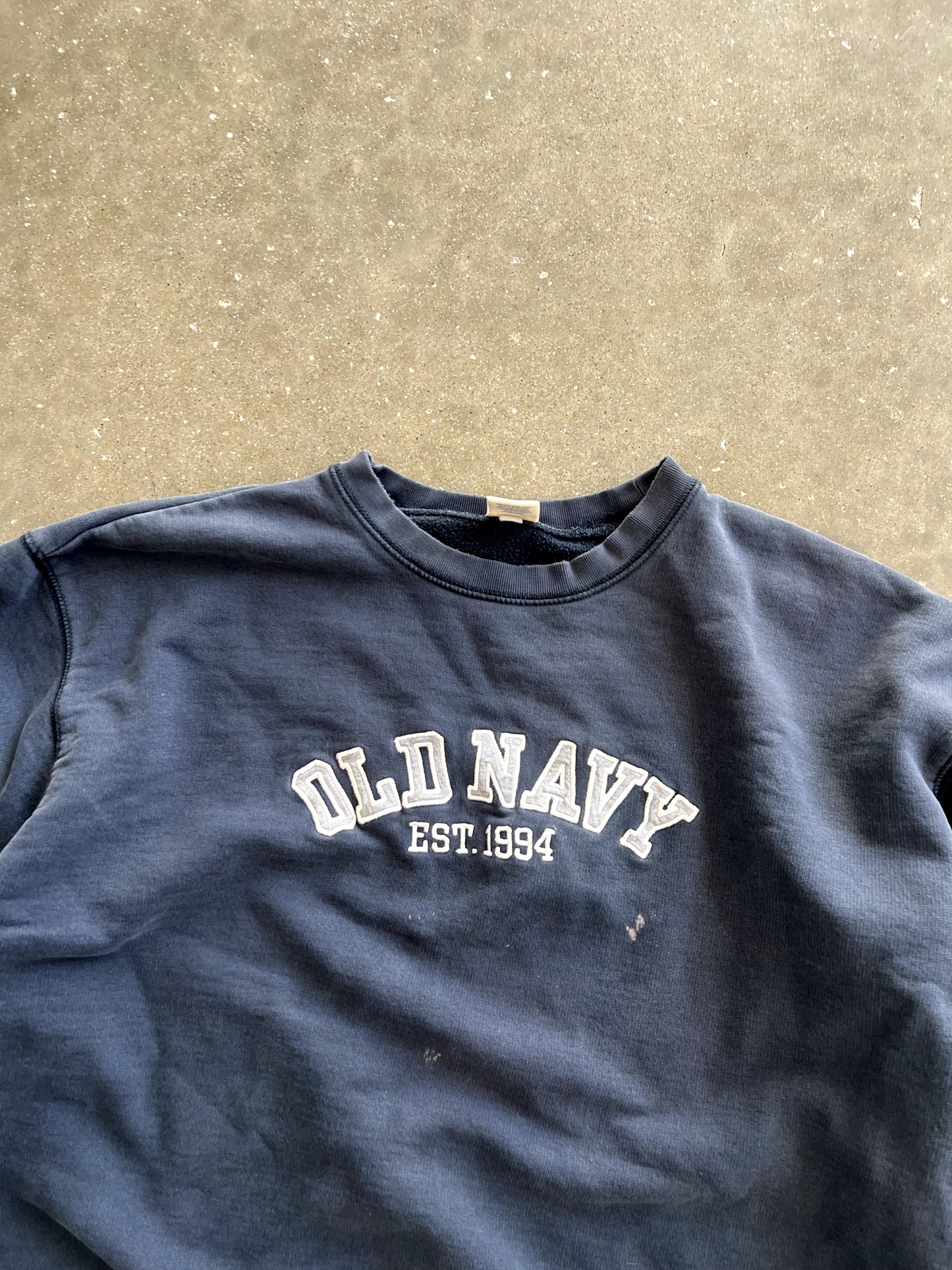 Vintage Navy Blue Old Navy Spellout Crewneck - XL