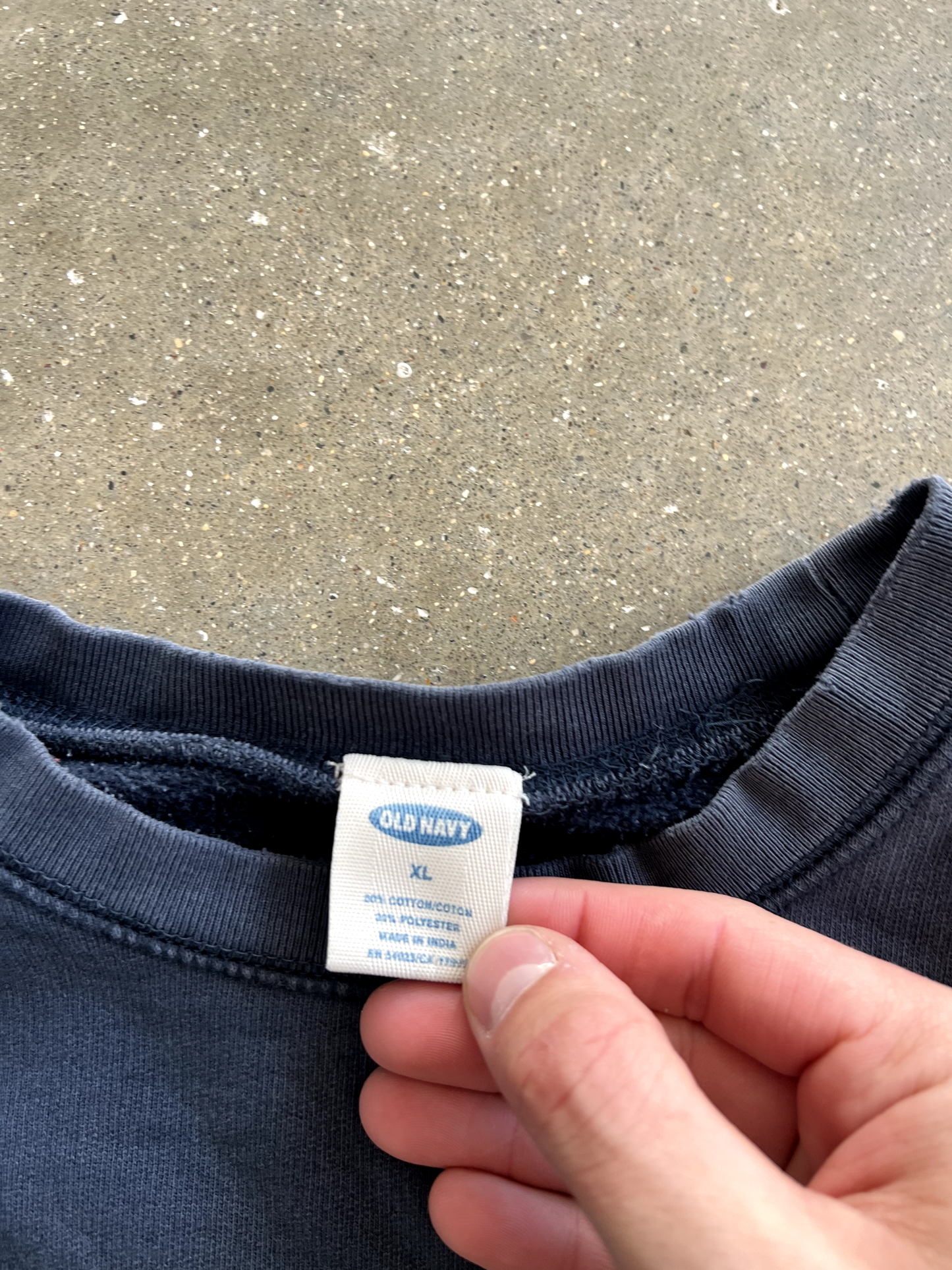 Vintage Navy Blue Old Navy Spellout Crewneck - XL