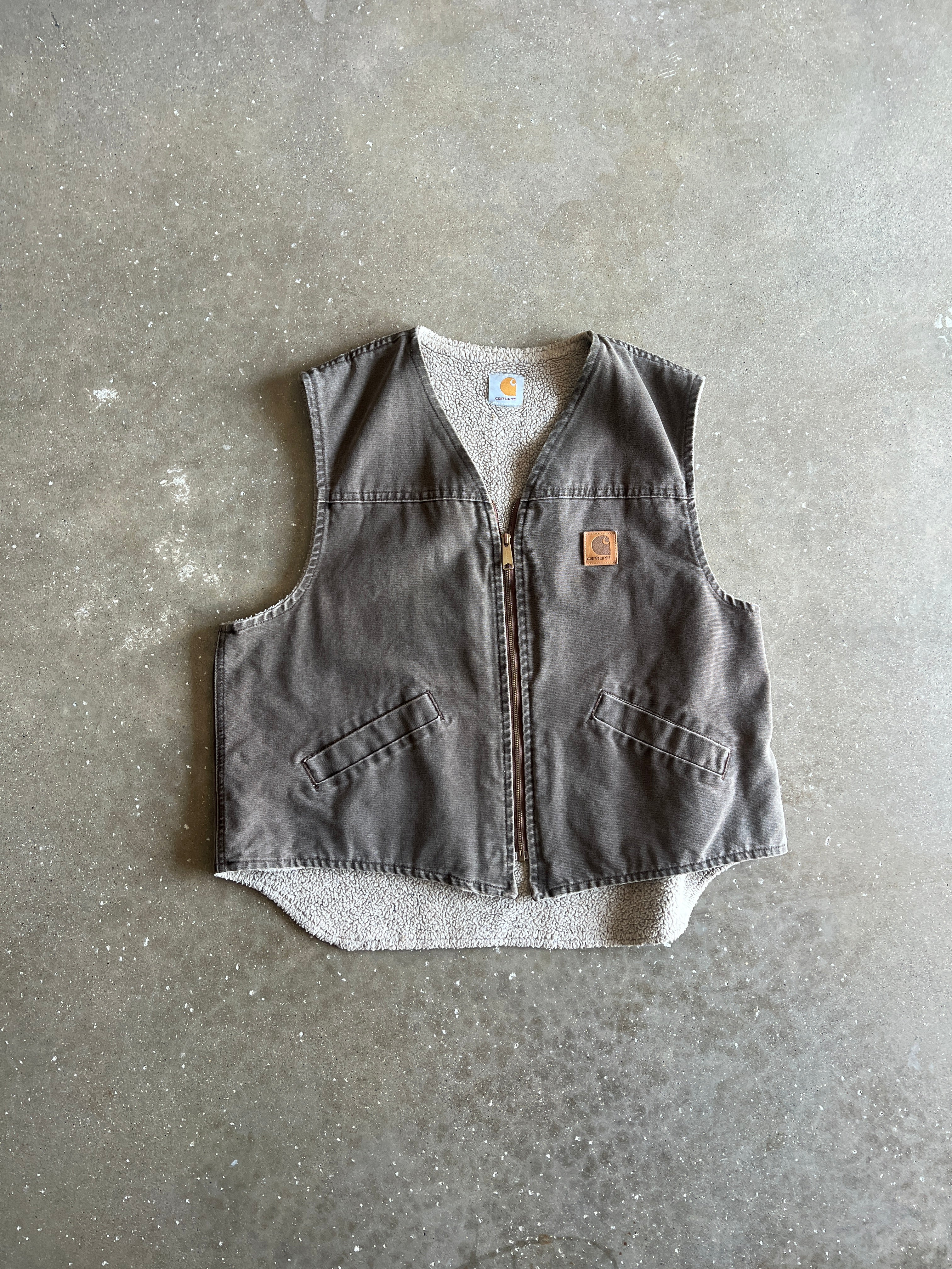 Vintage Coffee Brown Carhartt Vest - XL