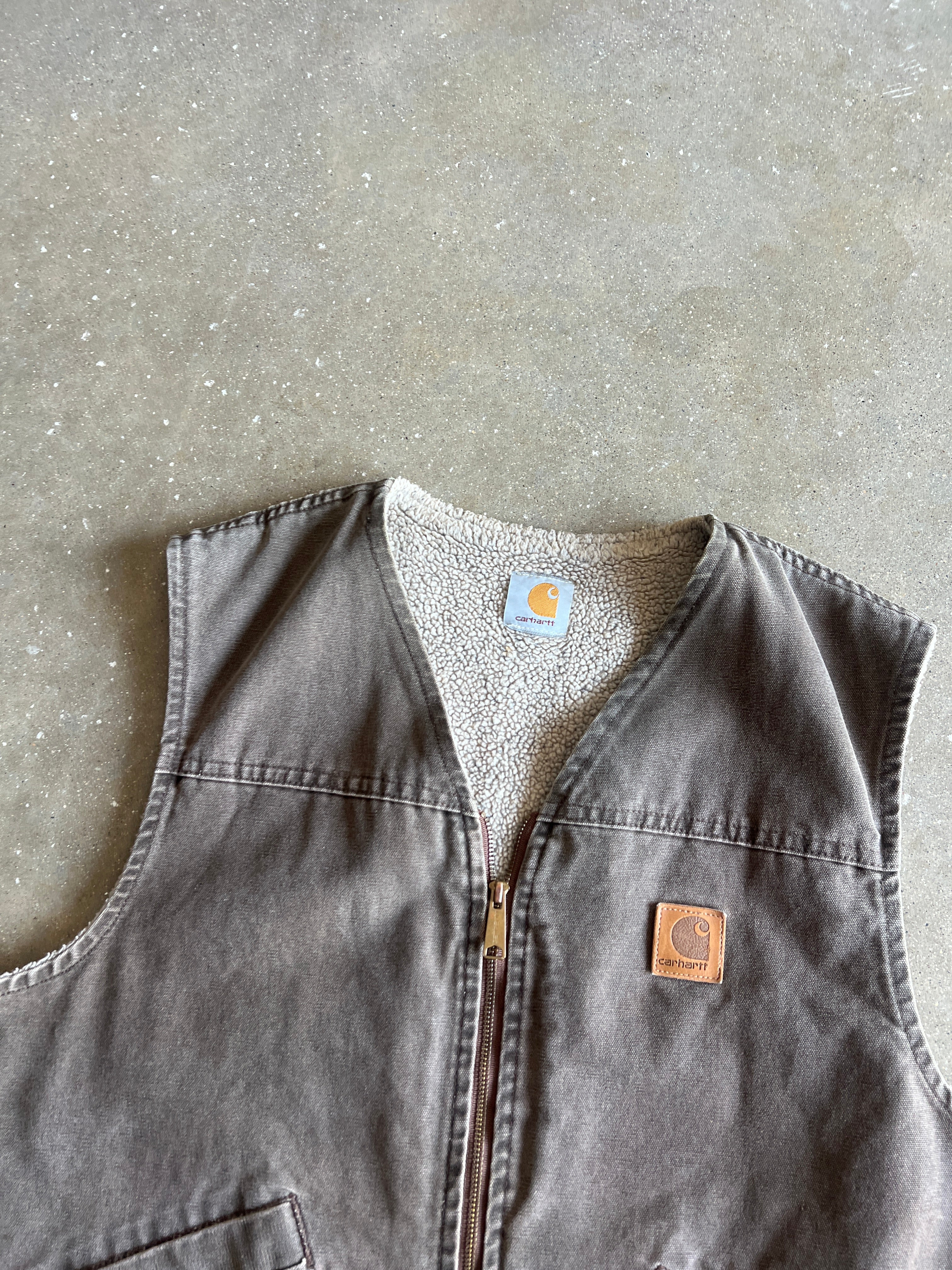 Vintage Coffee Brown Carhartt Vest - XL