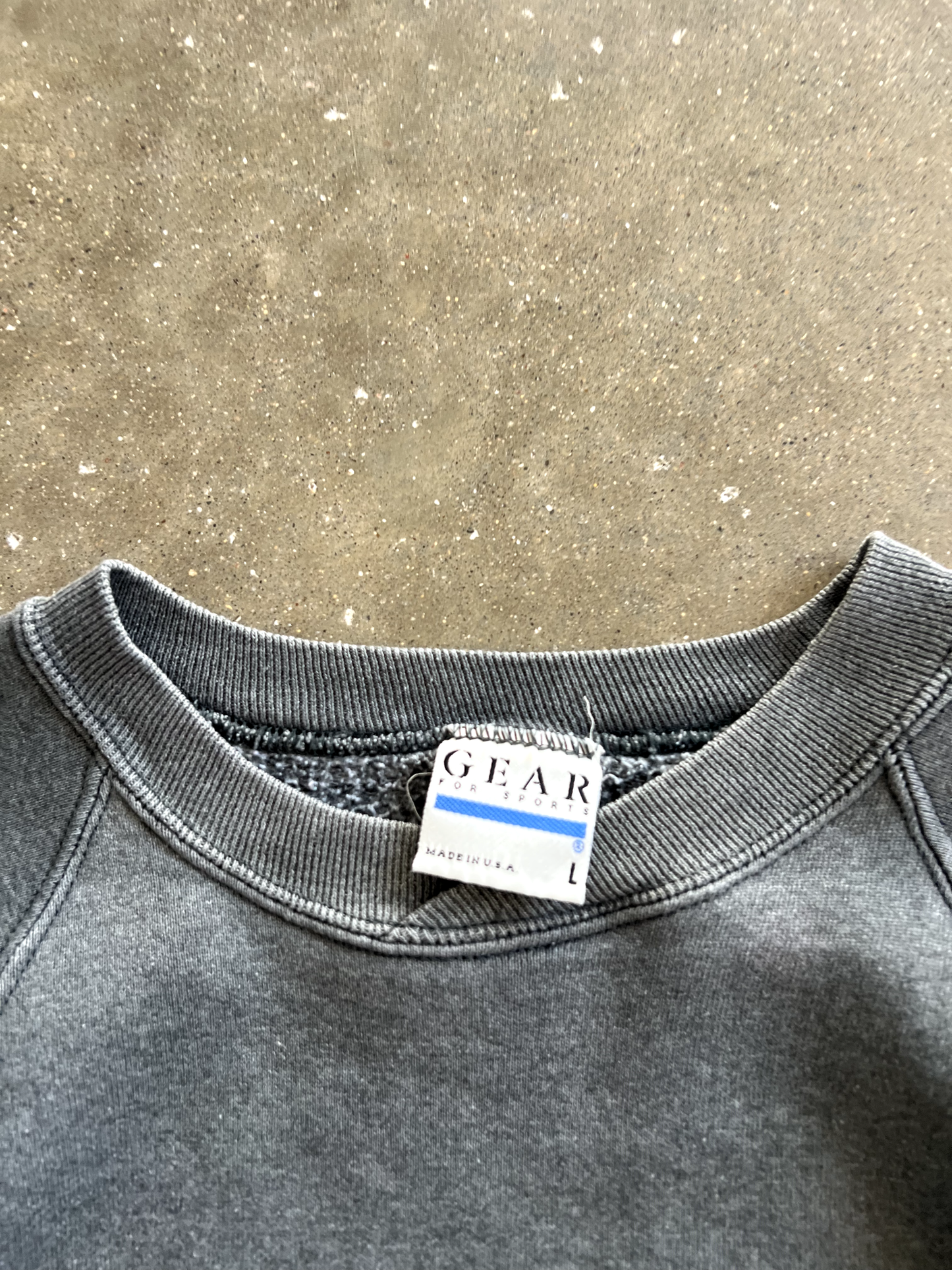 Vintage Grey USNA Spellout Crewneck - L