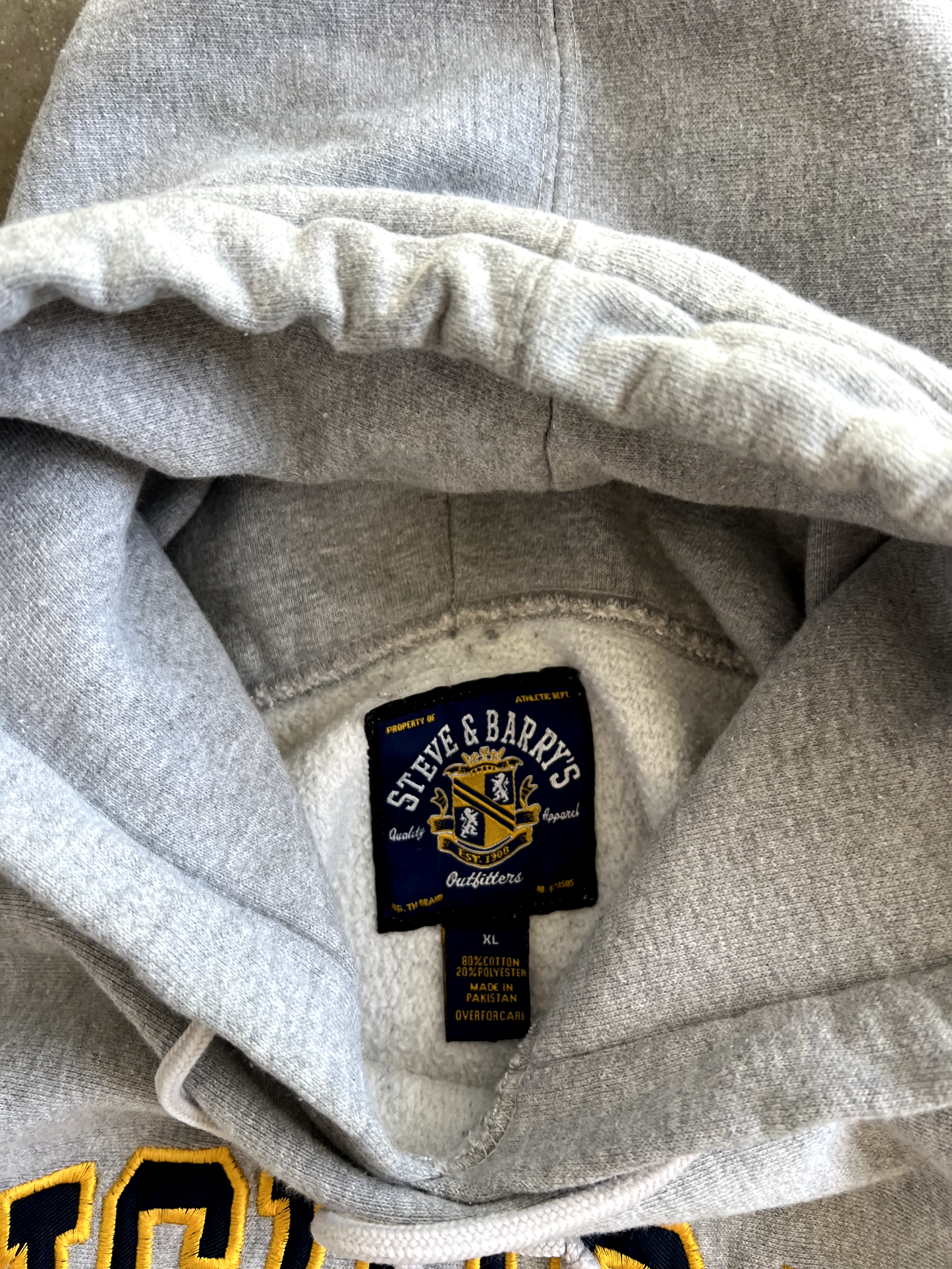 Vintage Grey Michigan Spellout Hoodie - XL