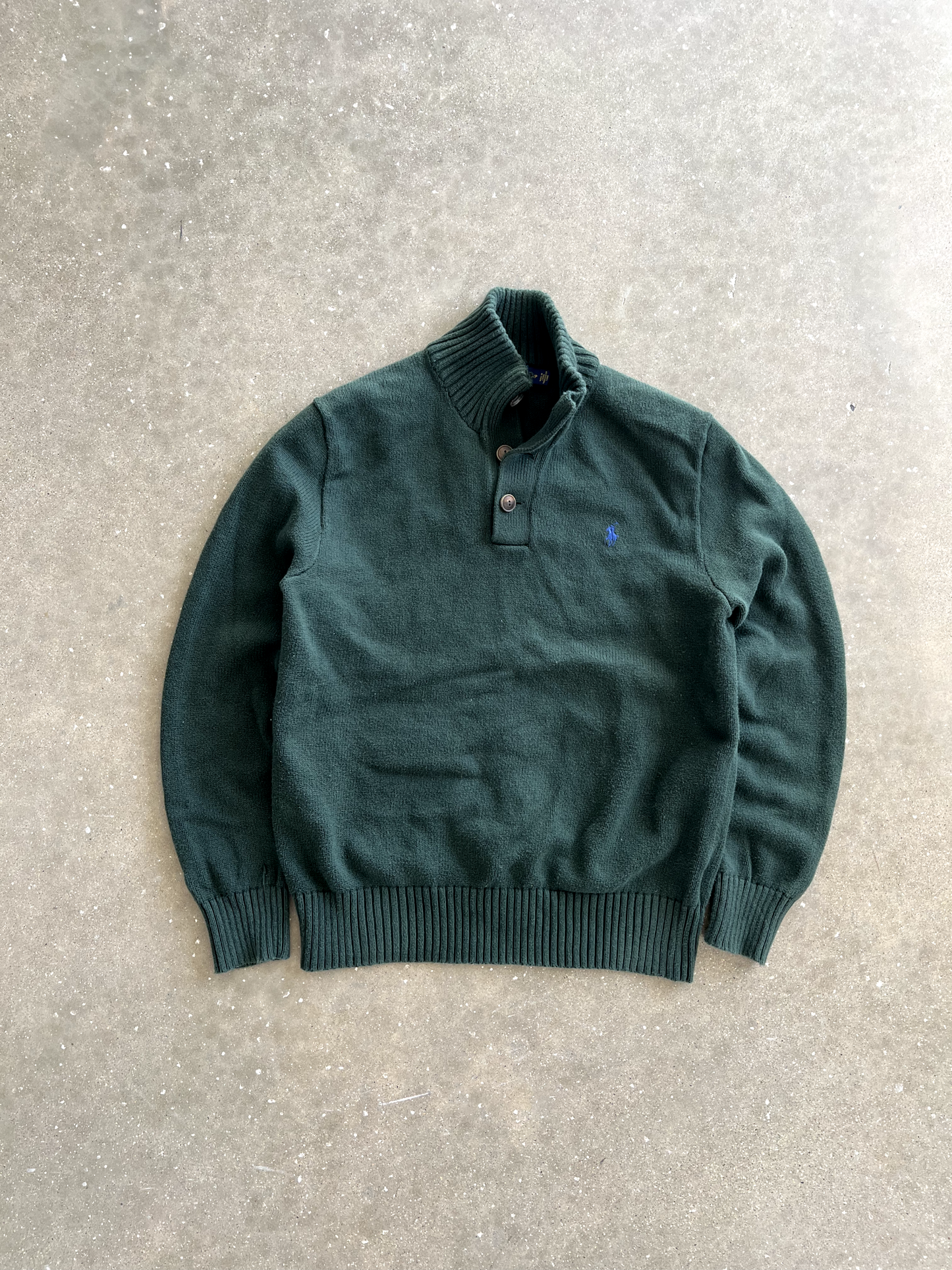 Vintage Green Polo Quarter Zip - S