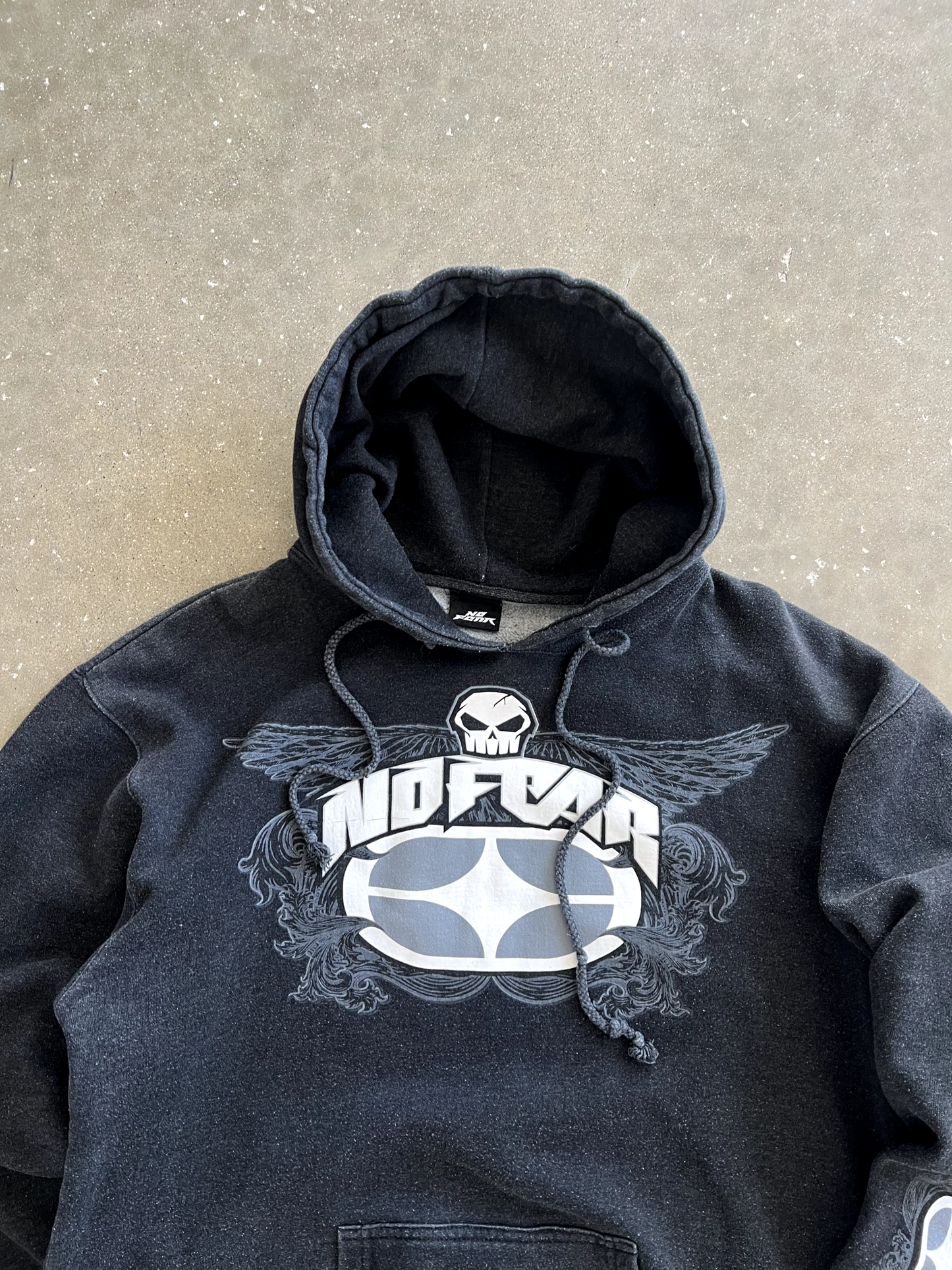 Vintage Black NoFear Hoodie - M