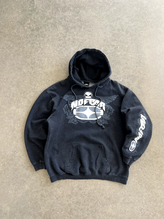 Vintage Black NoFear Hoodie - M