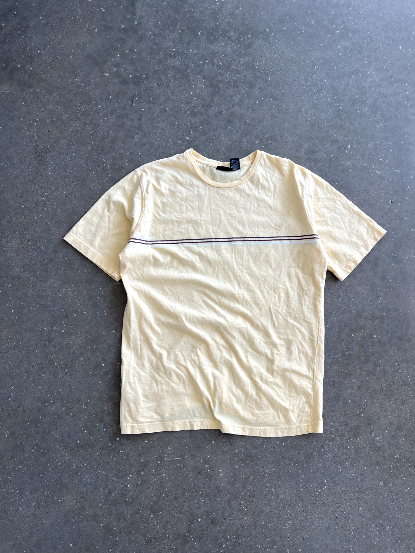 Vintage Cream Striped Tee - L