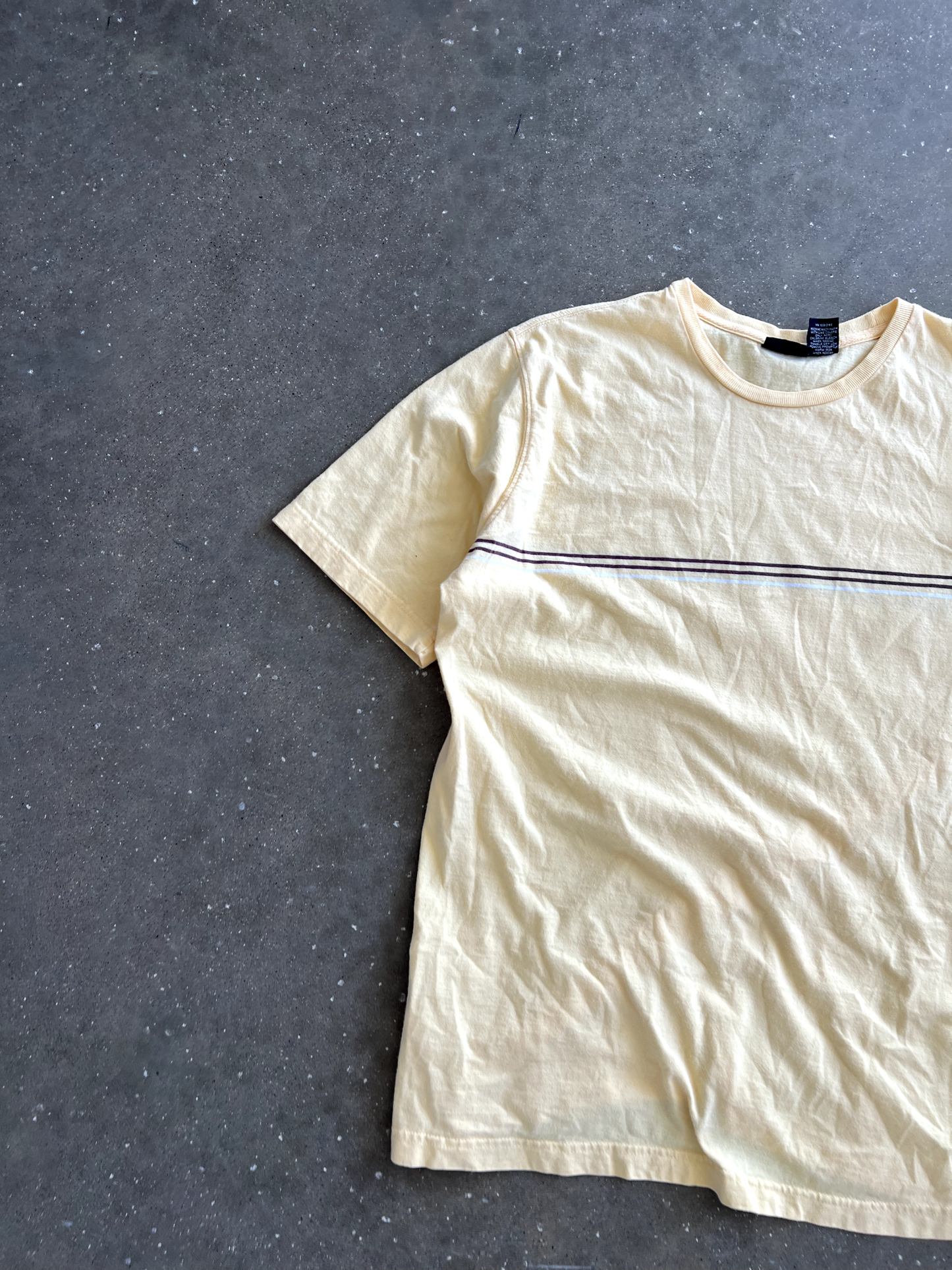 Vintage Cream Striped Tee - L