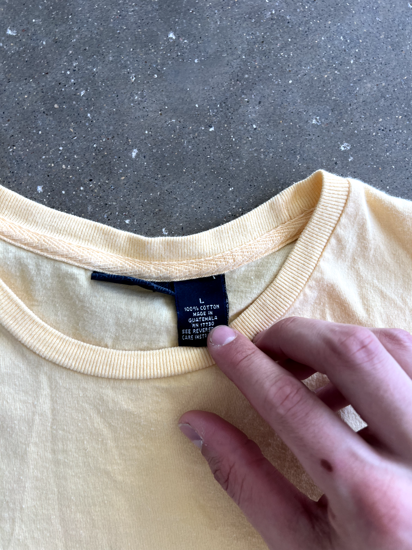 Vintage Cream Striped Tee - L