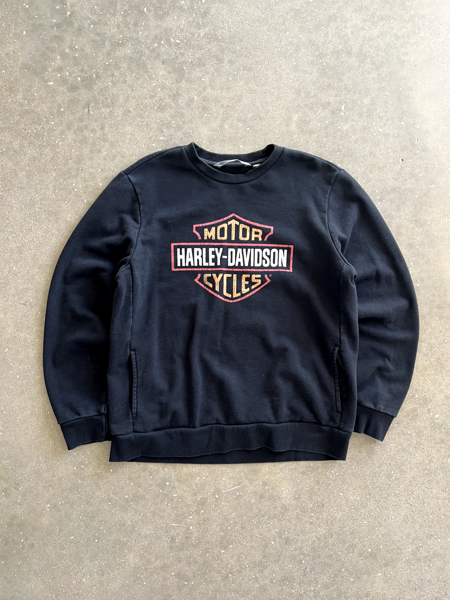 Vintage Black Harley Crewneck - L