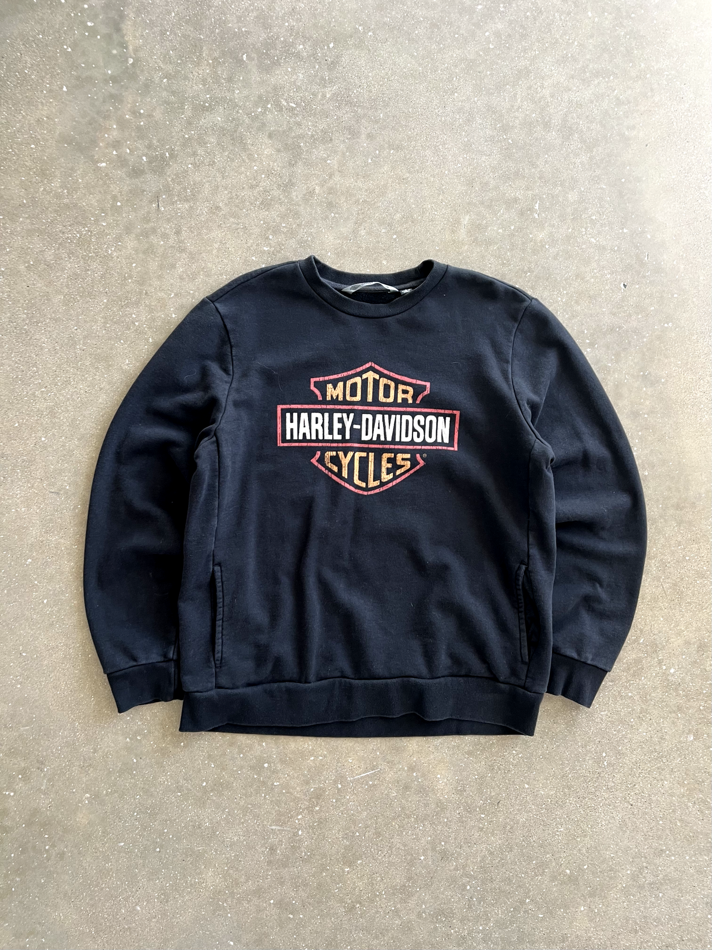 Vintage Black Harley Crewneck - L