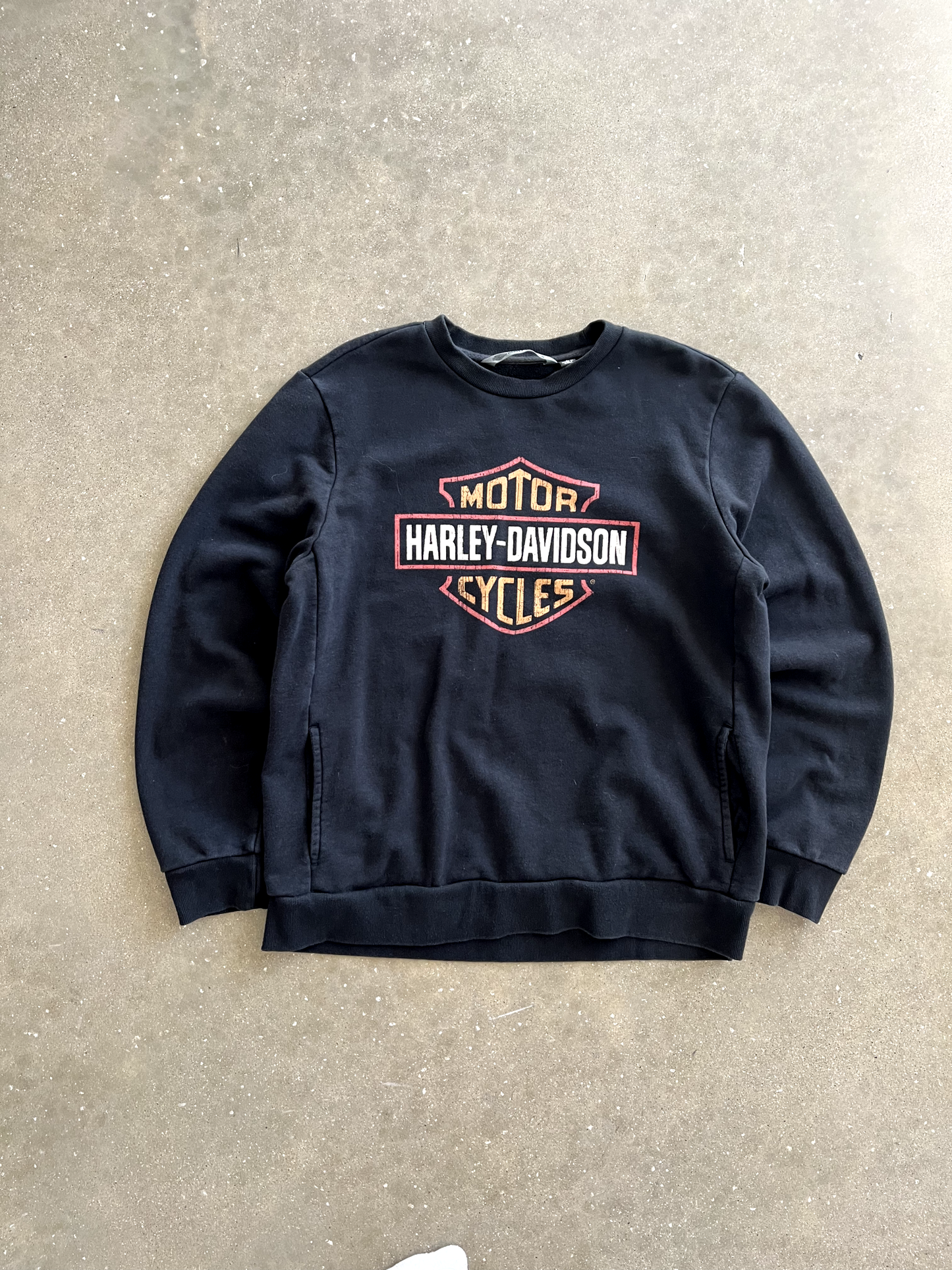 Vintage Black Harley Crewneck - L