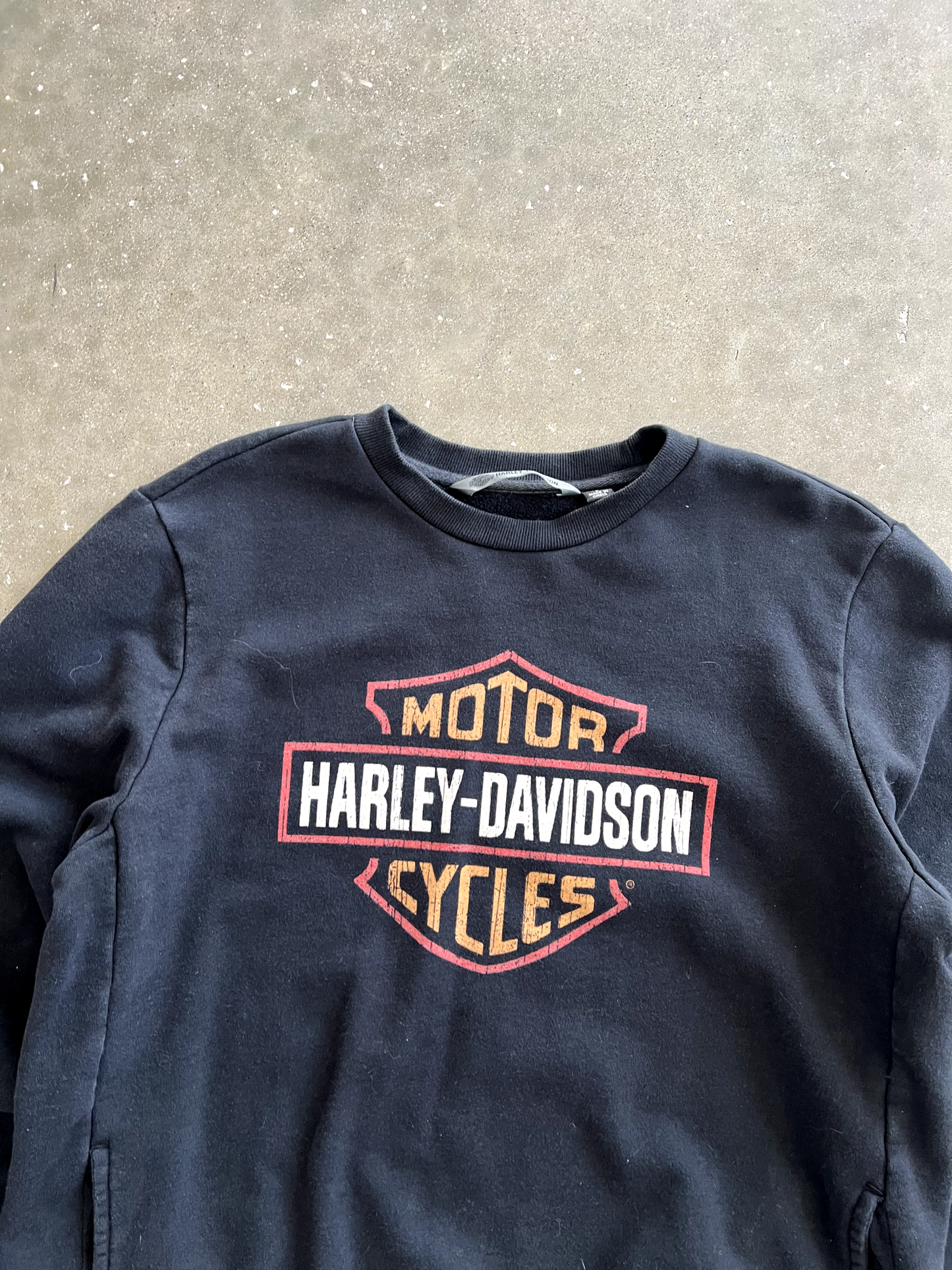 Vintage Black Harley Crewneck - L