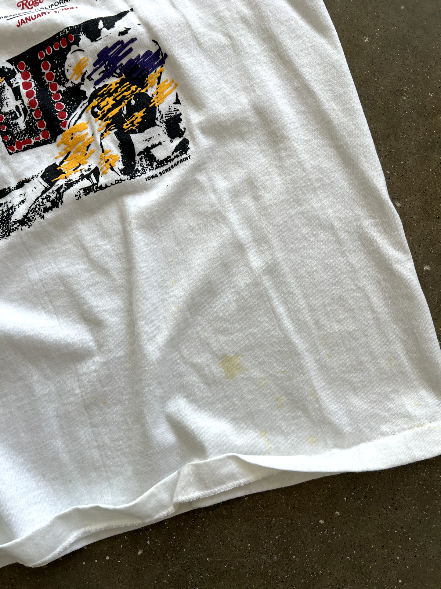 Vintage White Football Tee - XL
