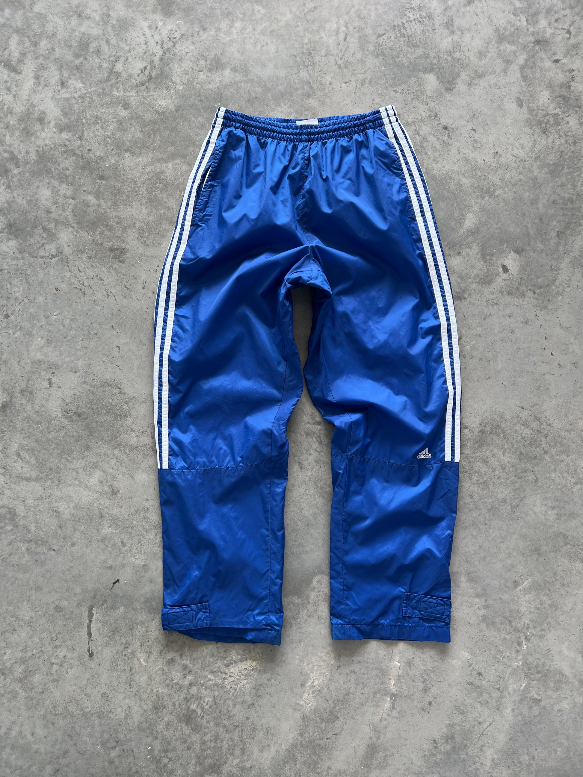 Vintage Blue Adidas Stripped Track Pants - M
