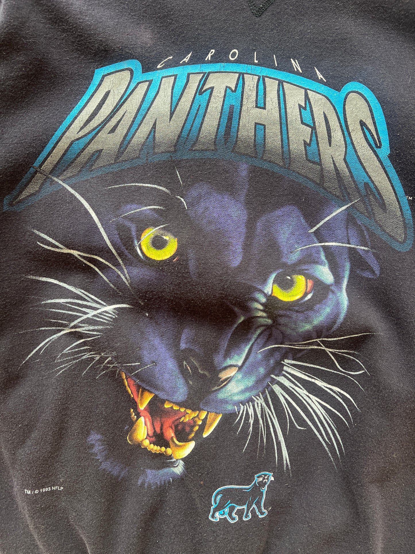 Vintage 90s Black Carolina Panthers Crew - XXL