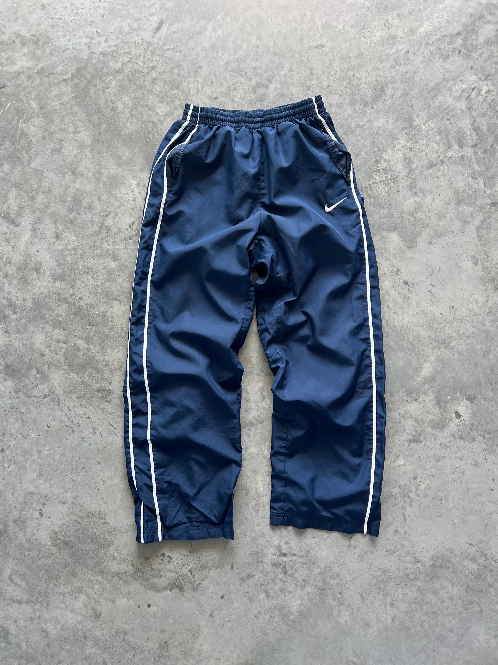 Vintage Navy Blue Nike Track Pants - YS