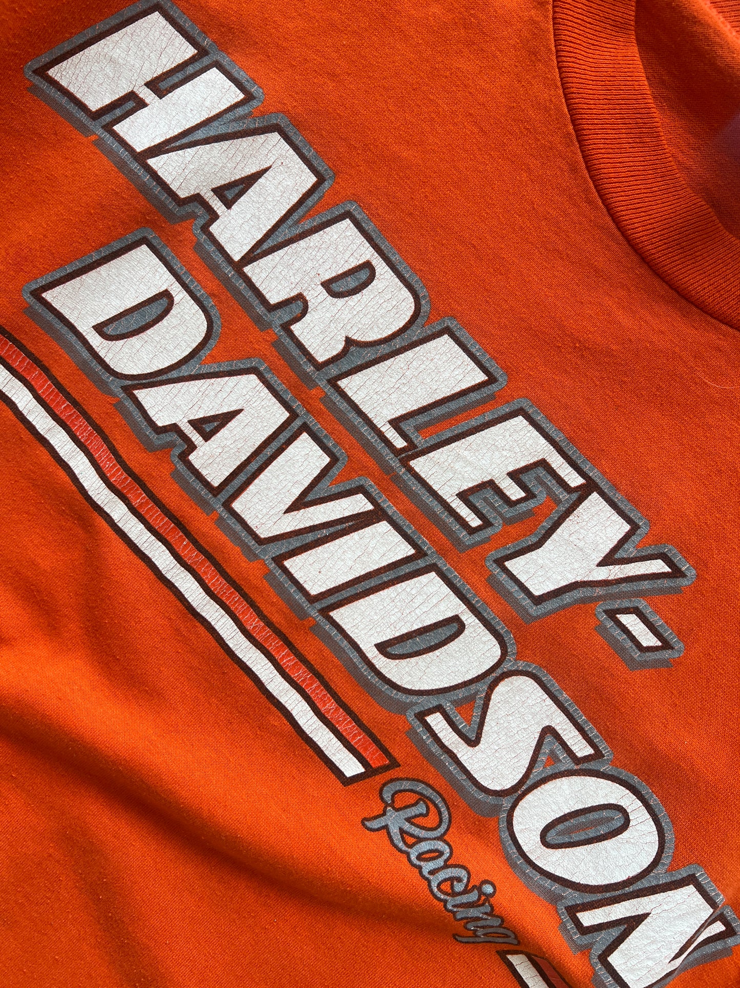 Vintage Orange Harley Davidson Shirt - M